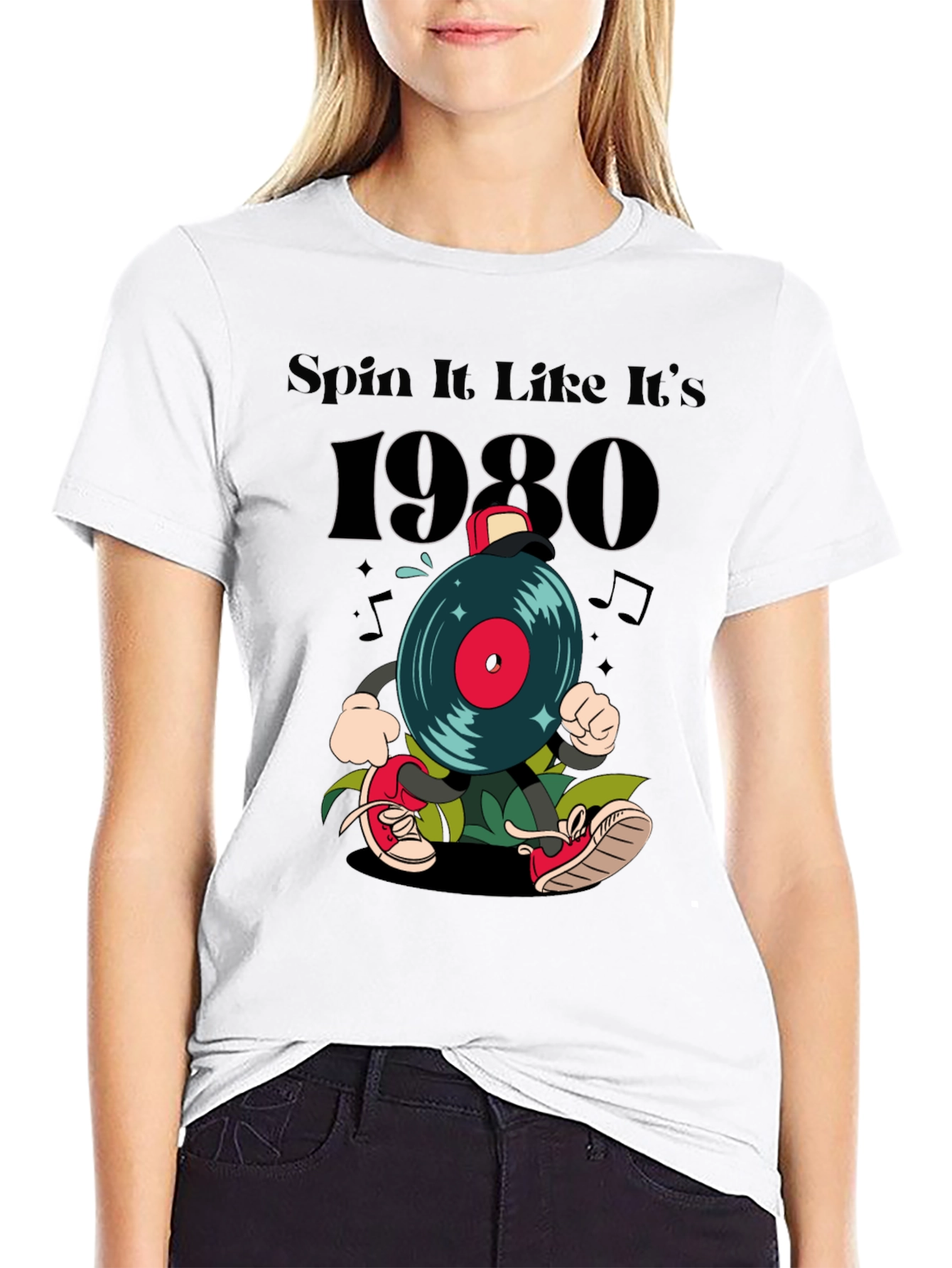 Spin It Like Its 1980s Black T-Shirt
