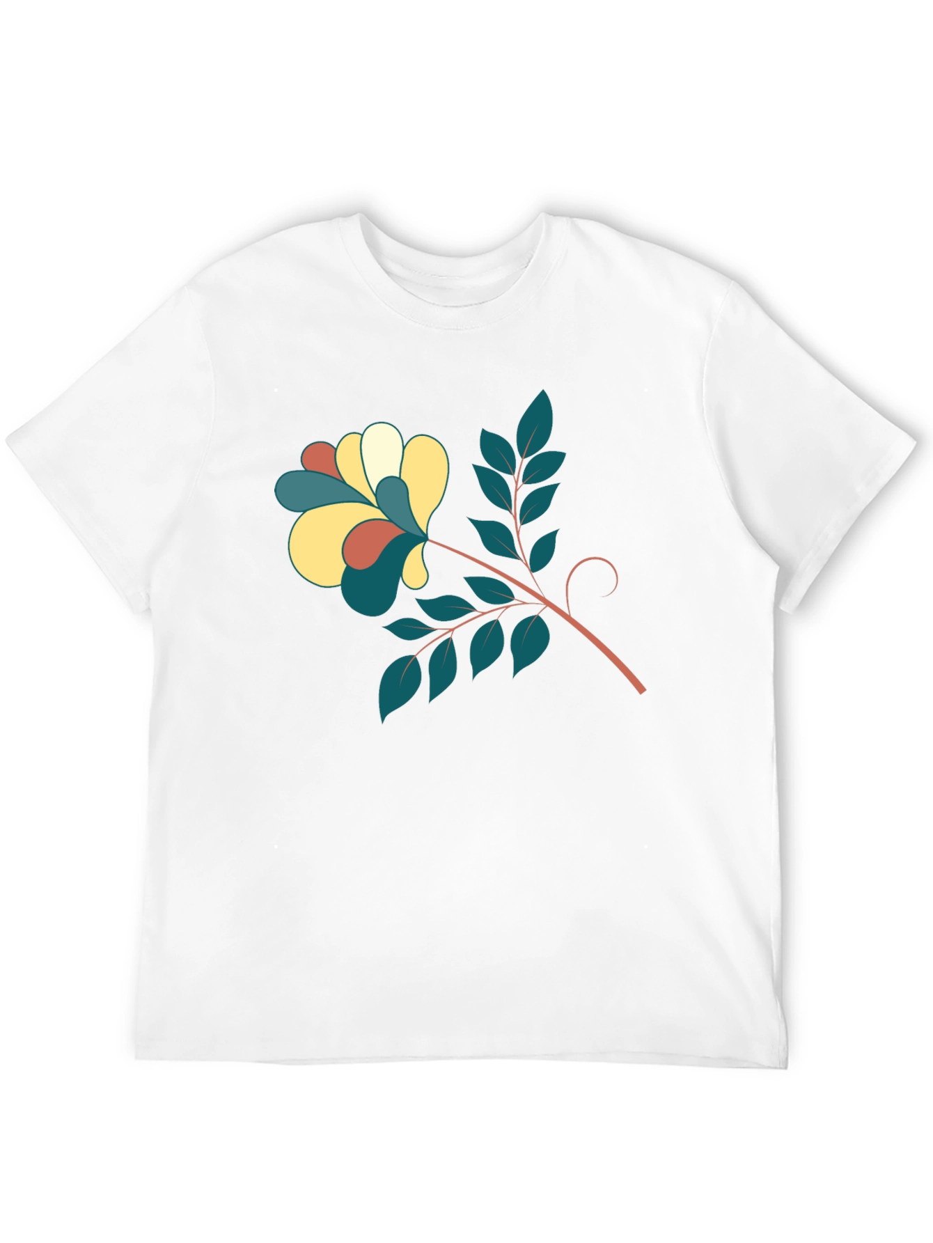 Stylish Black Tee with Floral Print