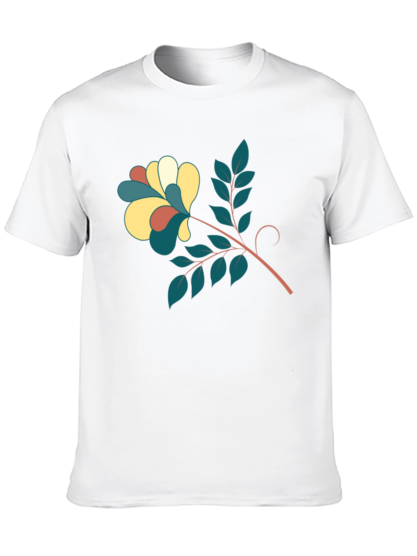 Stylish Black Tee with Floral Print