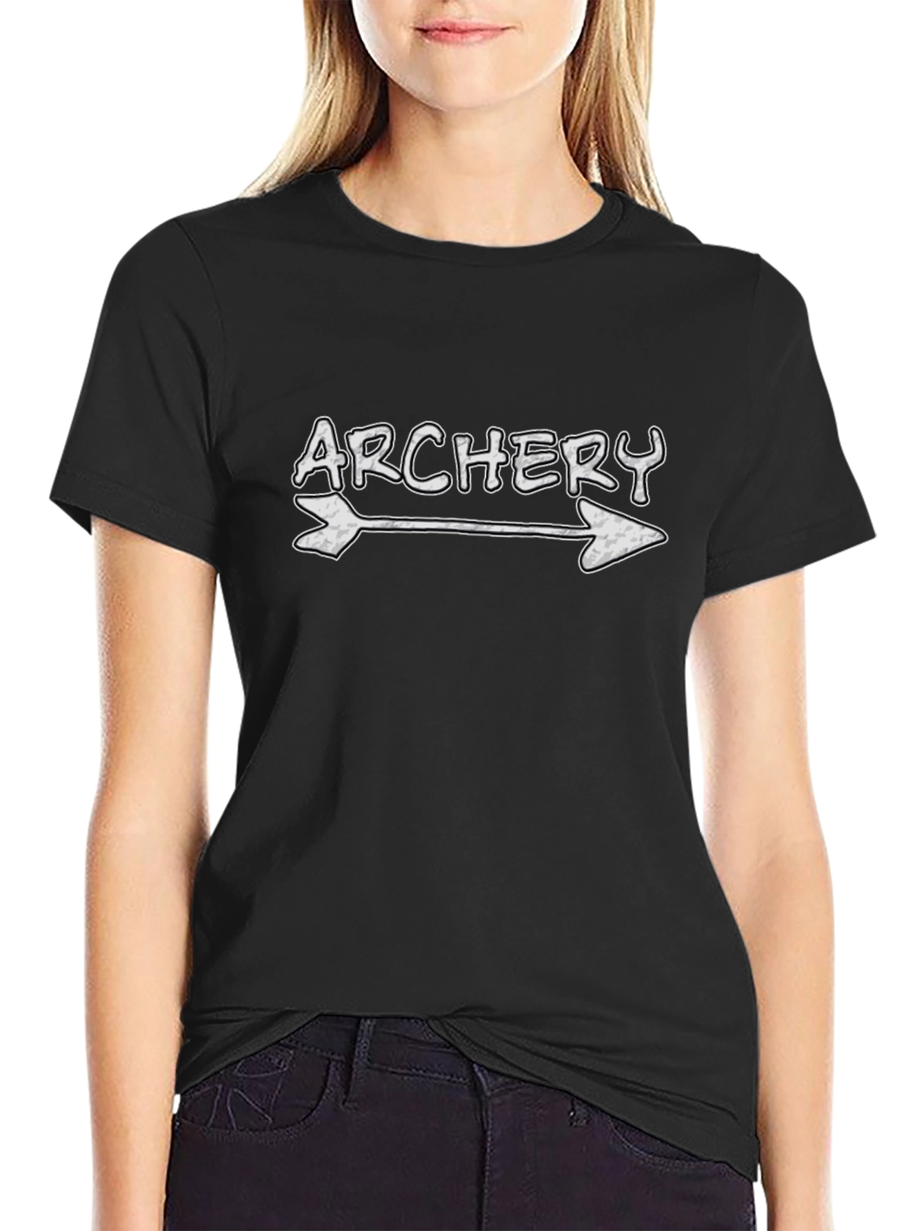 Archery Arrow Graphic Tee - Black Cotton T-Shirt