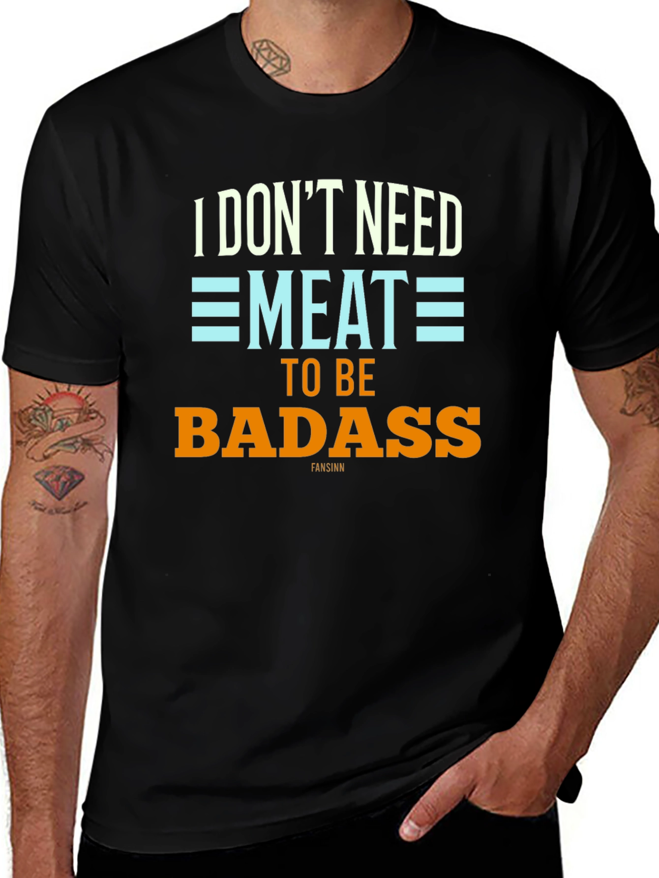 Vegan Badass Graphic Tee - Black T-Shirt