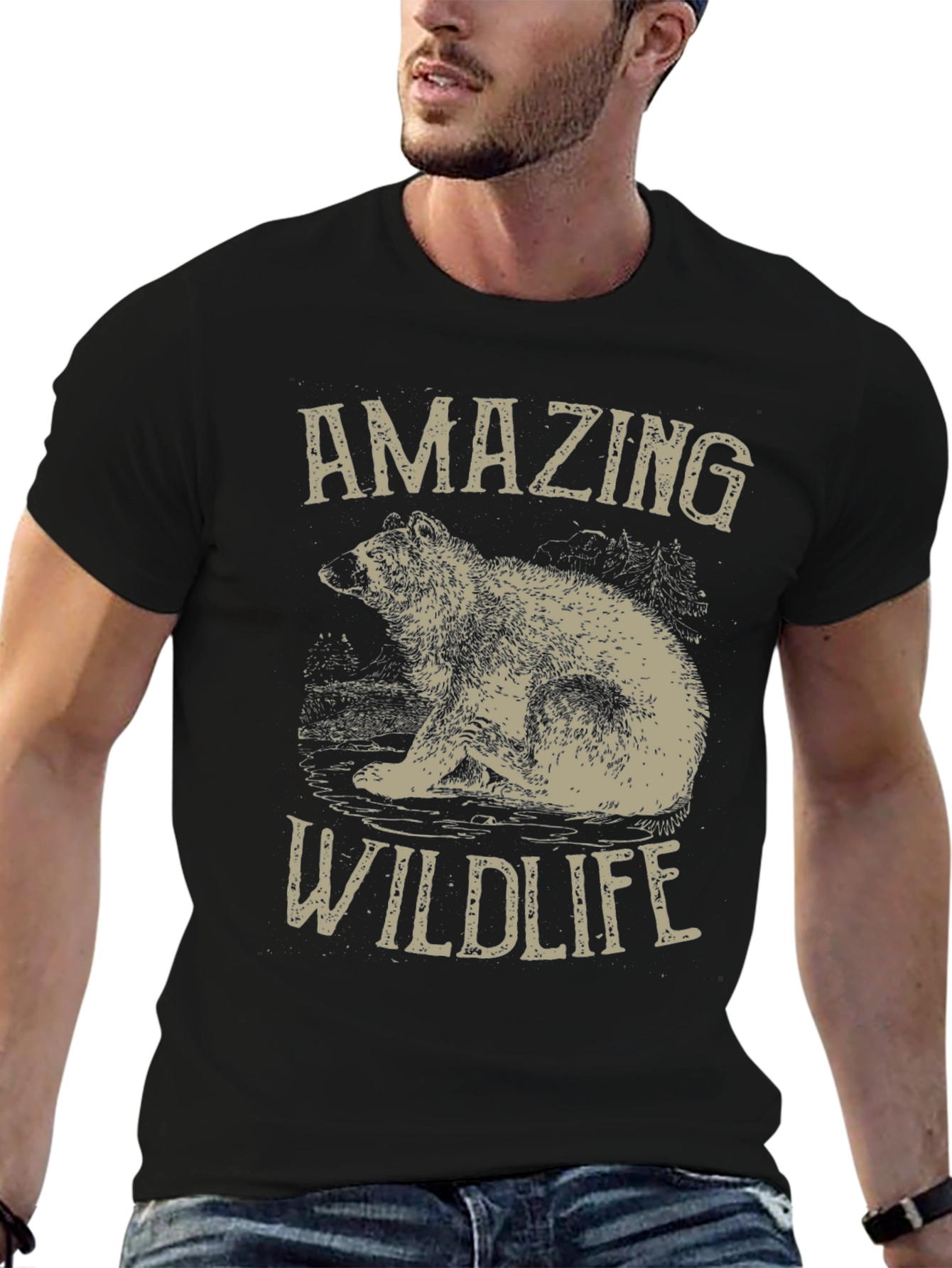 Amazing Wildlife Bear Graphic Tee