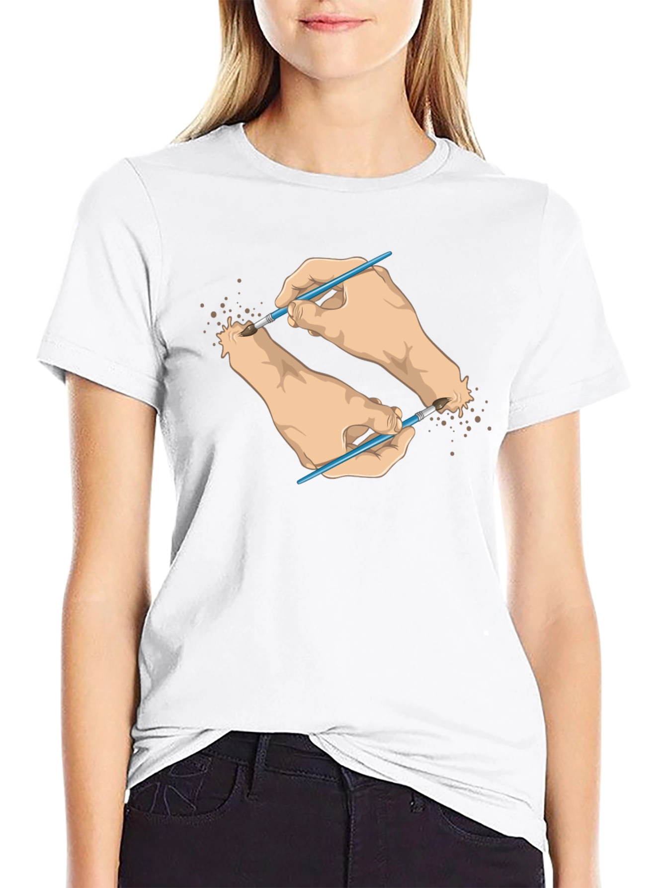 Artistic Hands T-Shirt - Unique Design