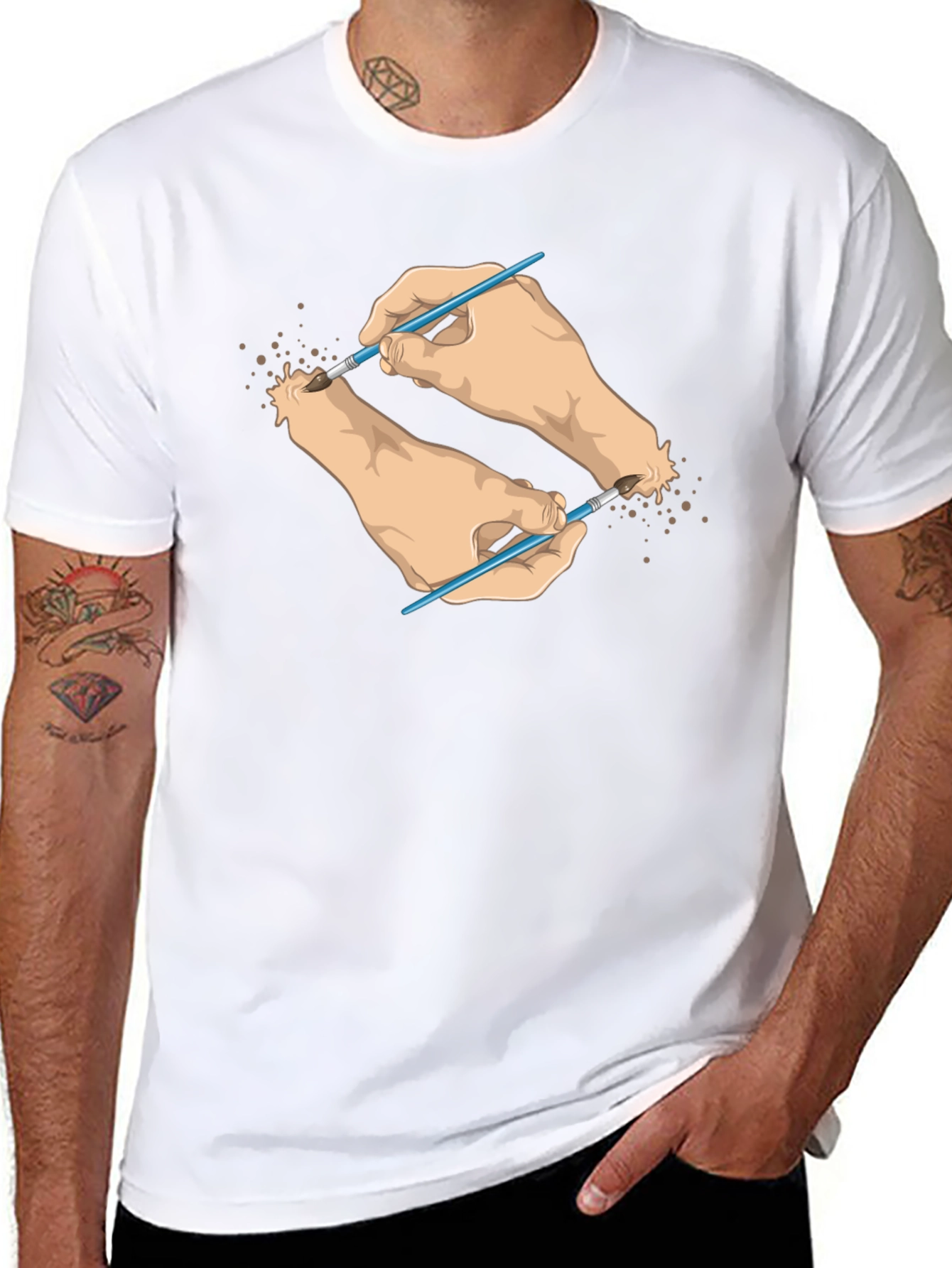Artistic Hands T-Shirt - Unique Design