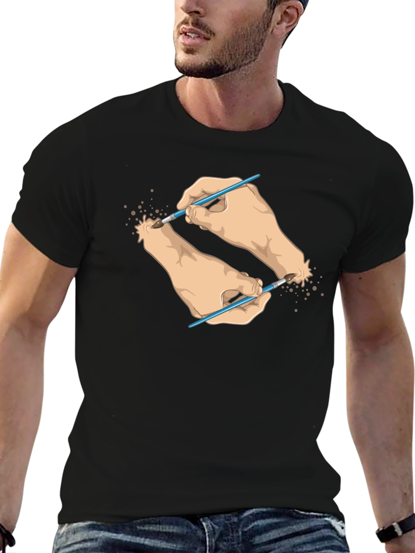Artistic Hands T-Shirt - Unique Design