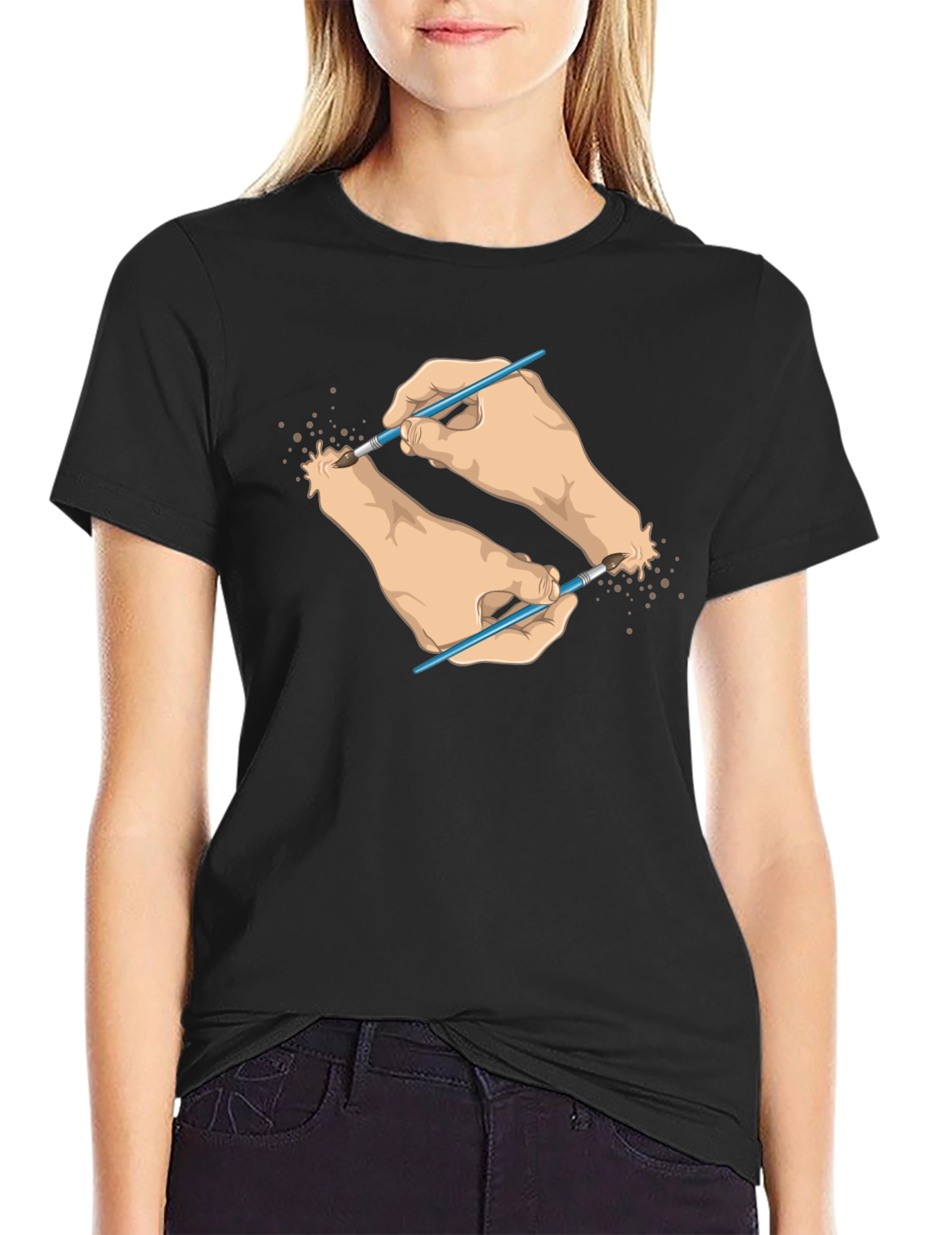 Artistic Hands T-Shirt - Unique Design