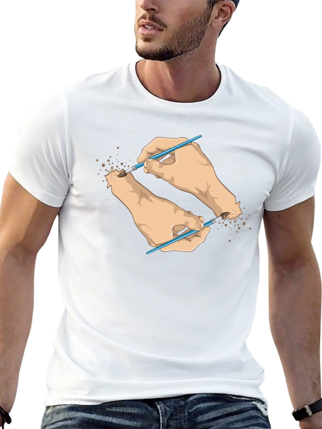 Artistic Hands T-Shirt - Unique Design