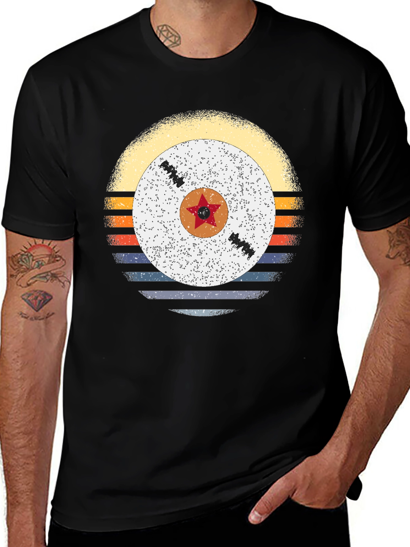 Retro Sunset Vinyl Record Graphic Tee