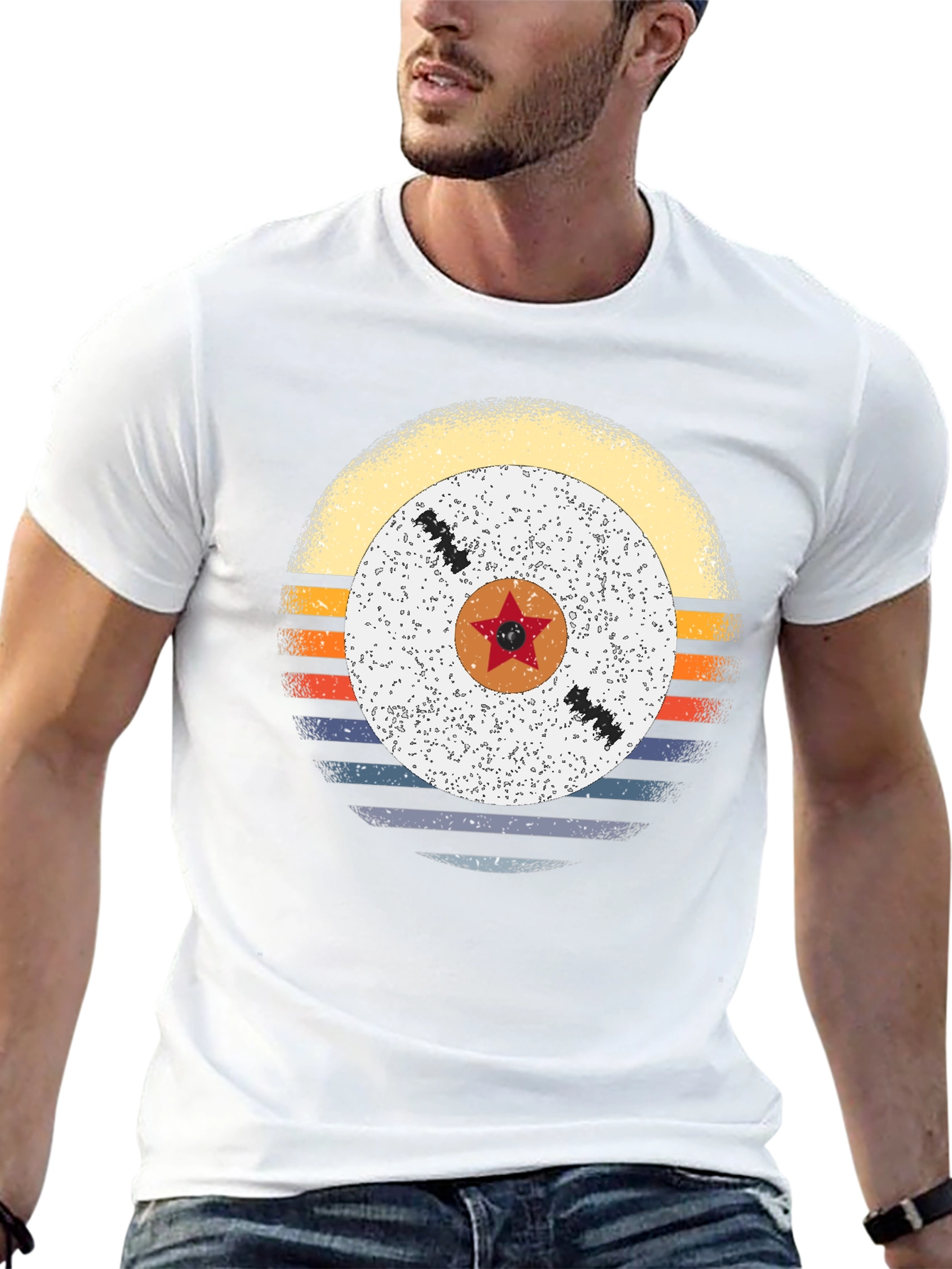 Retro Sunset Vinyl Record Graphic Tee
