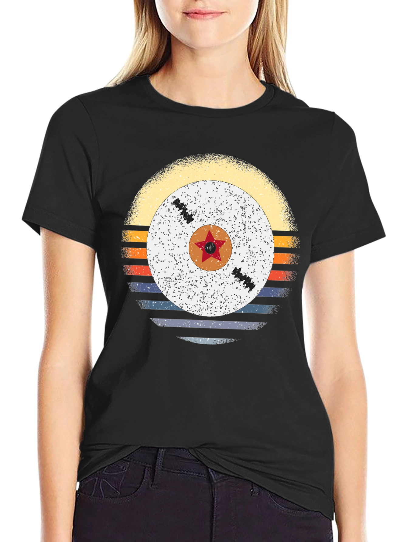 Retro Sunset Vinyl Record Graphic Tee