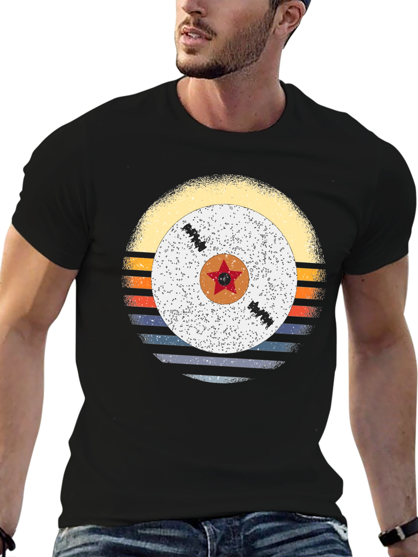 Retro Sunset Vinyl Record Graphic Tee