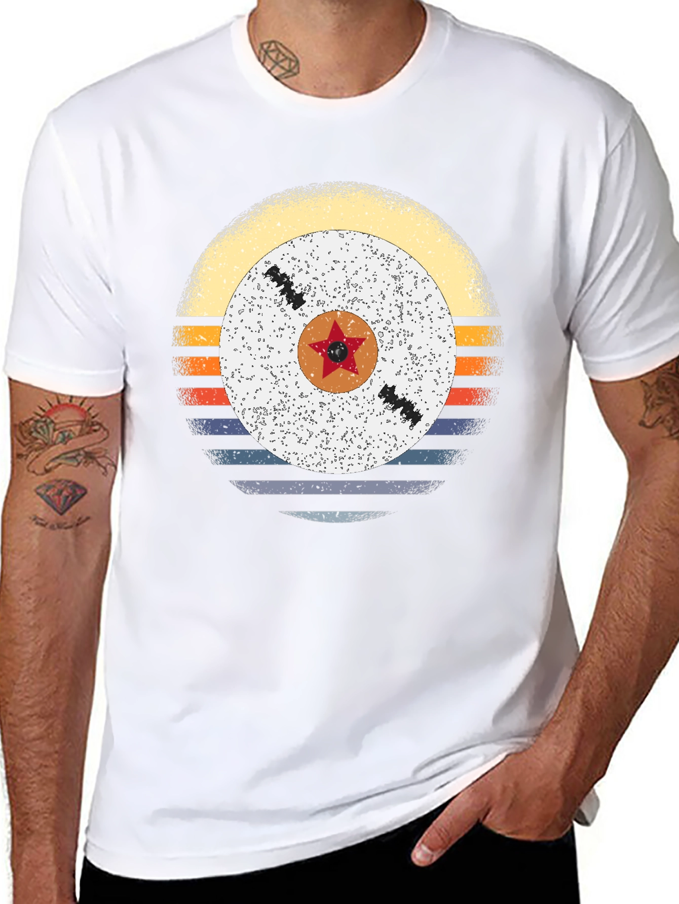 Retro Sunset Vinyl Record Graphic Tee