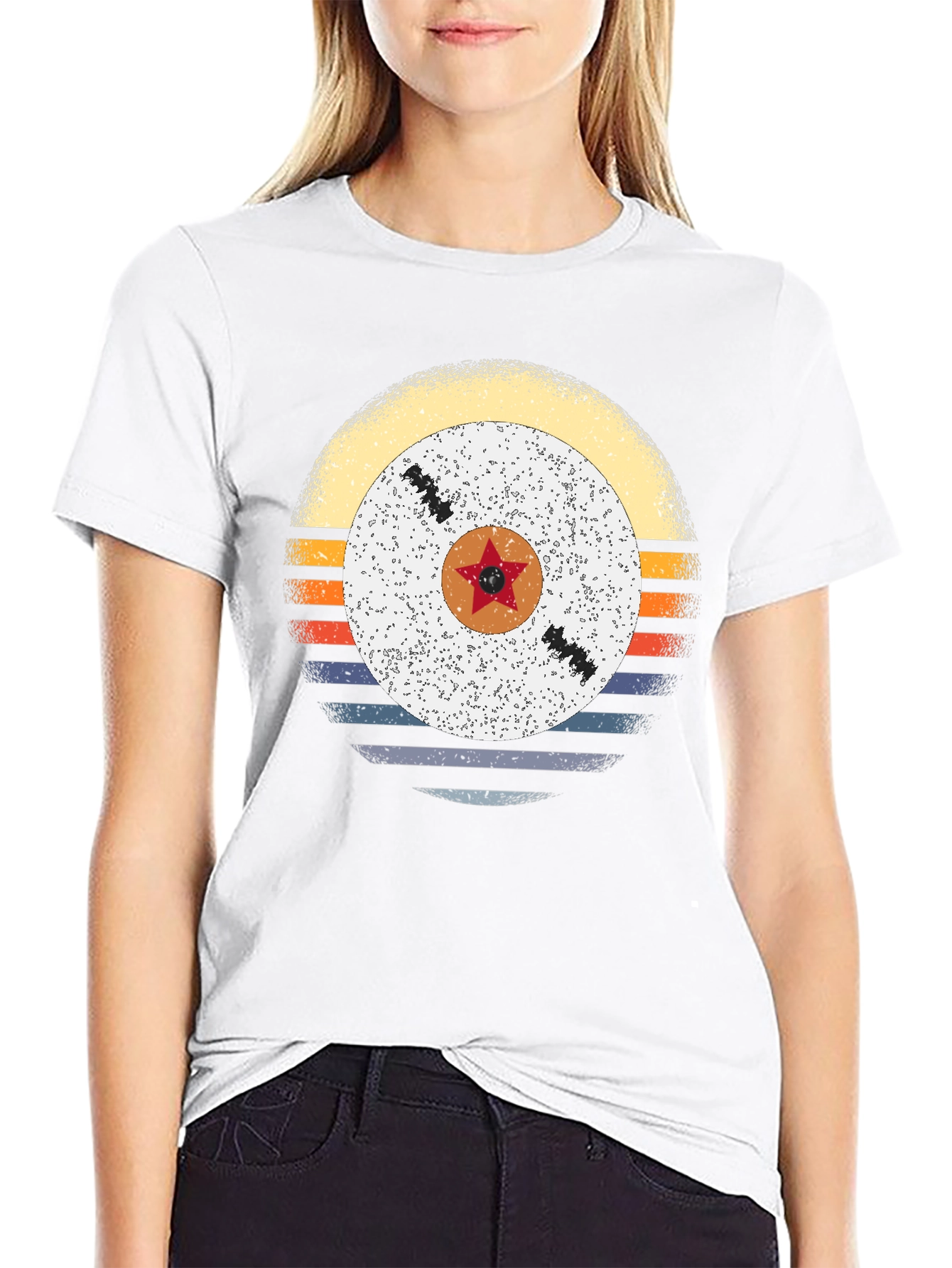 Retro Sunset Vinyl Record Graphic Tee