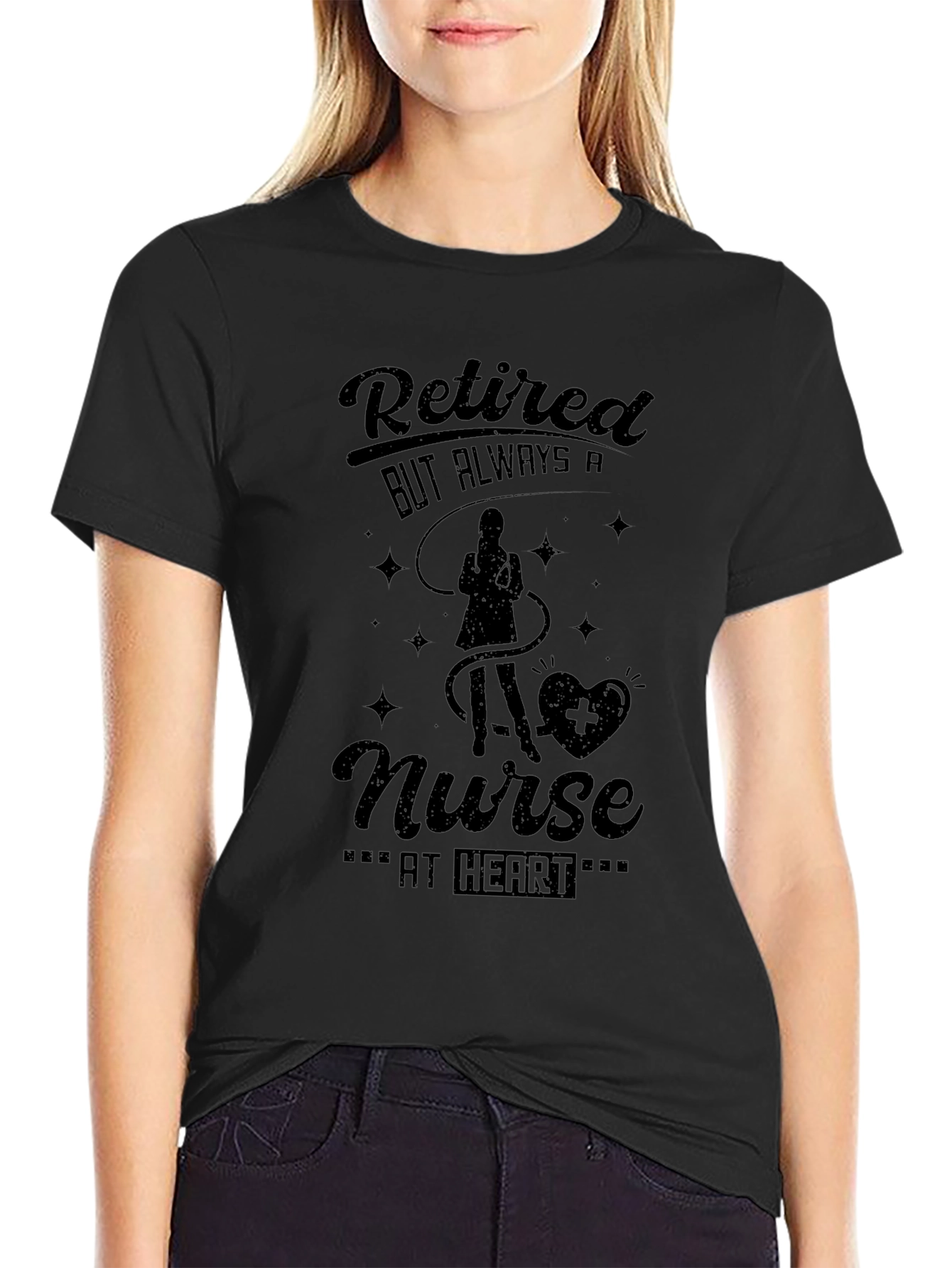 Retired Nurse Black T-Shirt