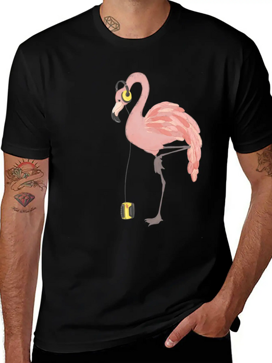 Walkman Flamingo Lightweight Cotton T-Shirt – Daily Comfort Graphic Shirt