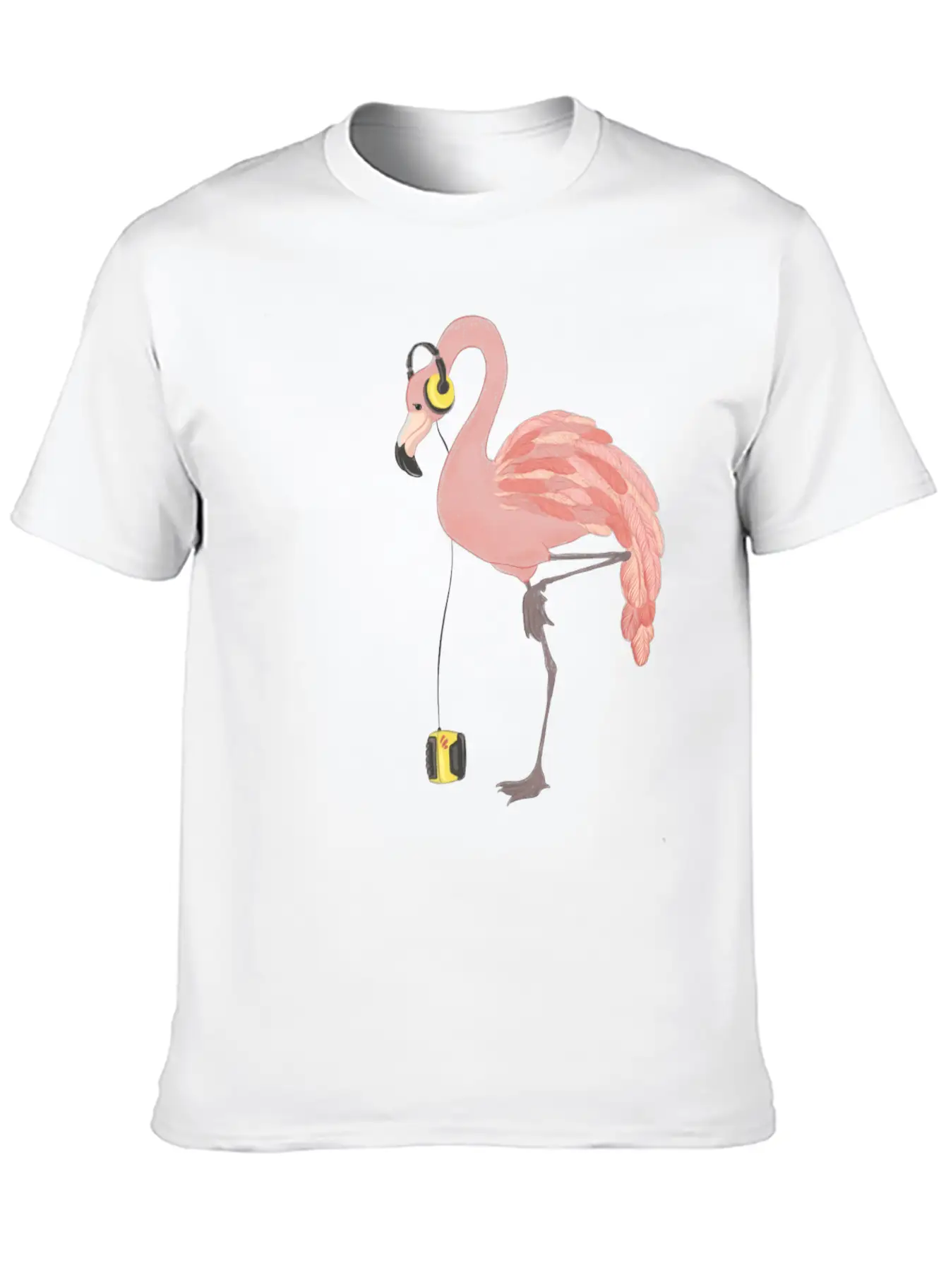 Walkman Flamingo Lightweight Cotton T-Shirt – Daily Comfort Graphic Shirt