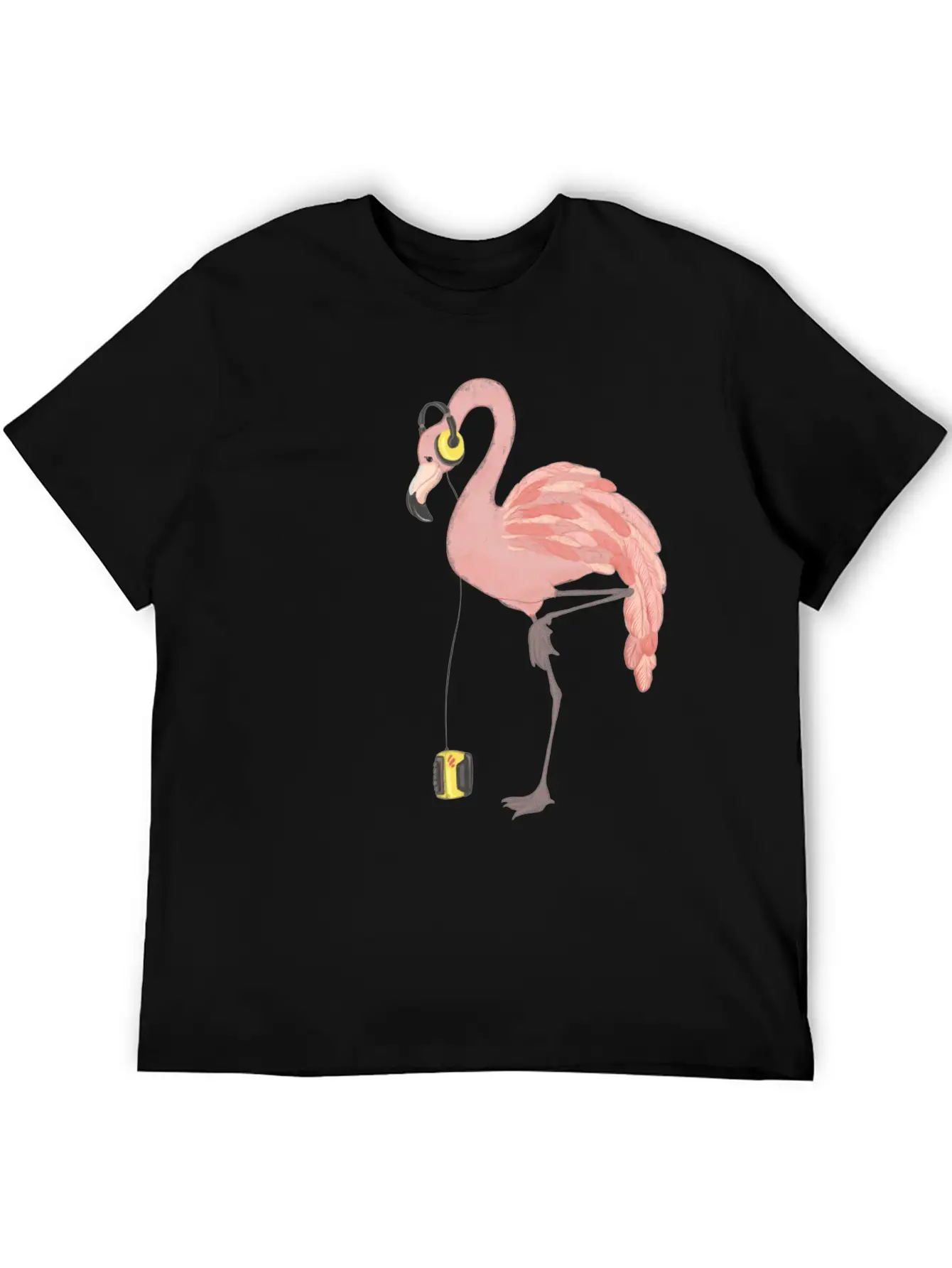 Walkman Flamingo Lightweight Cotton T-Shirt – Daily Comfort Graphic Shirt