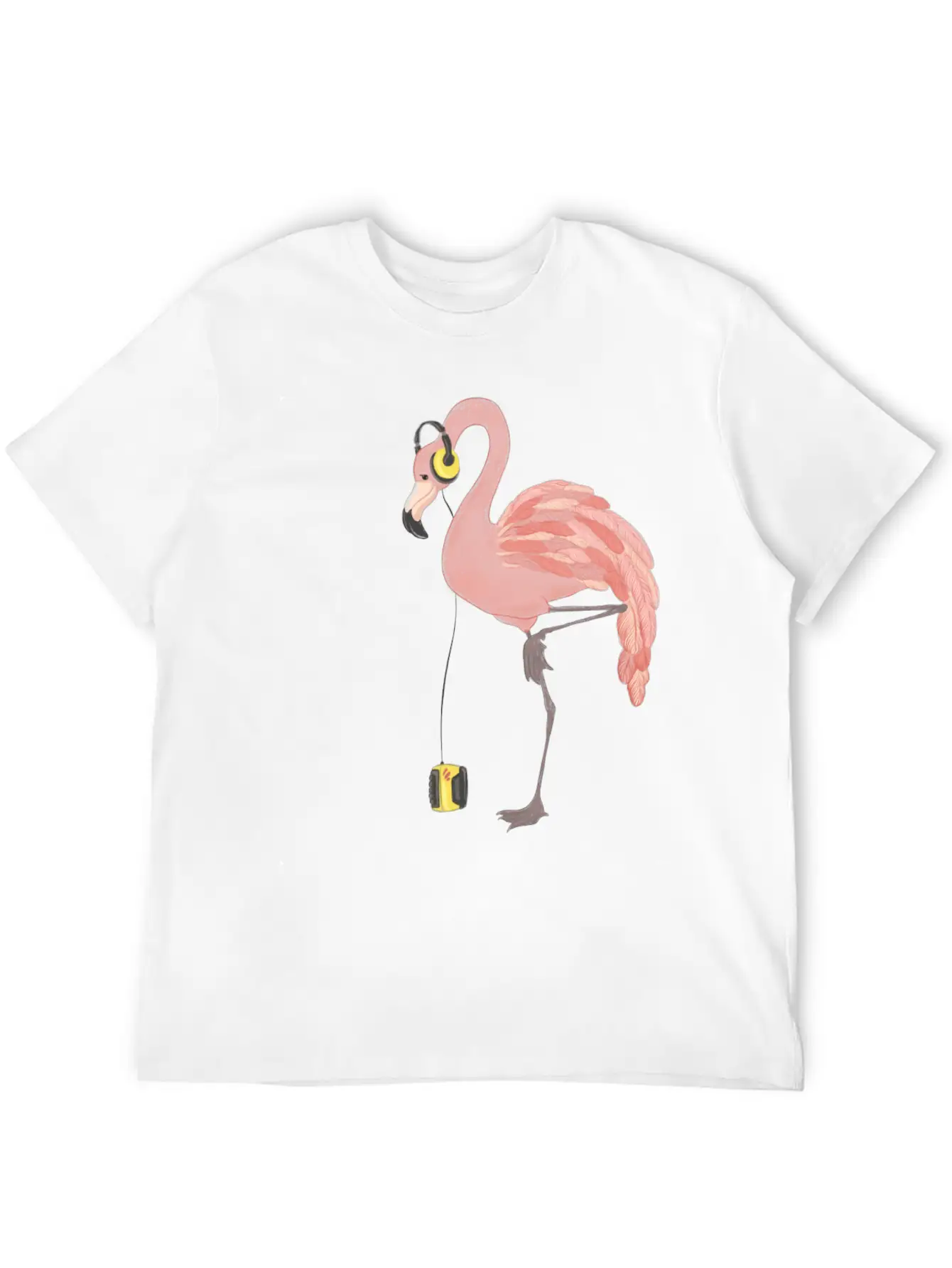Walkman Flamingo Lightweight Cotton T-Shirt – Daily Comfort Graphic Shirt