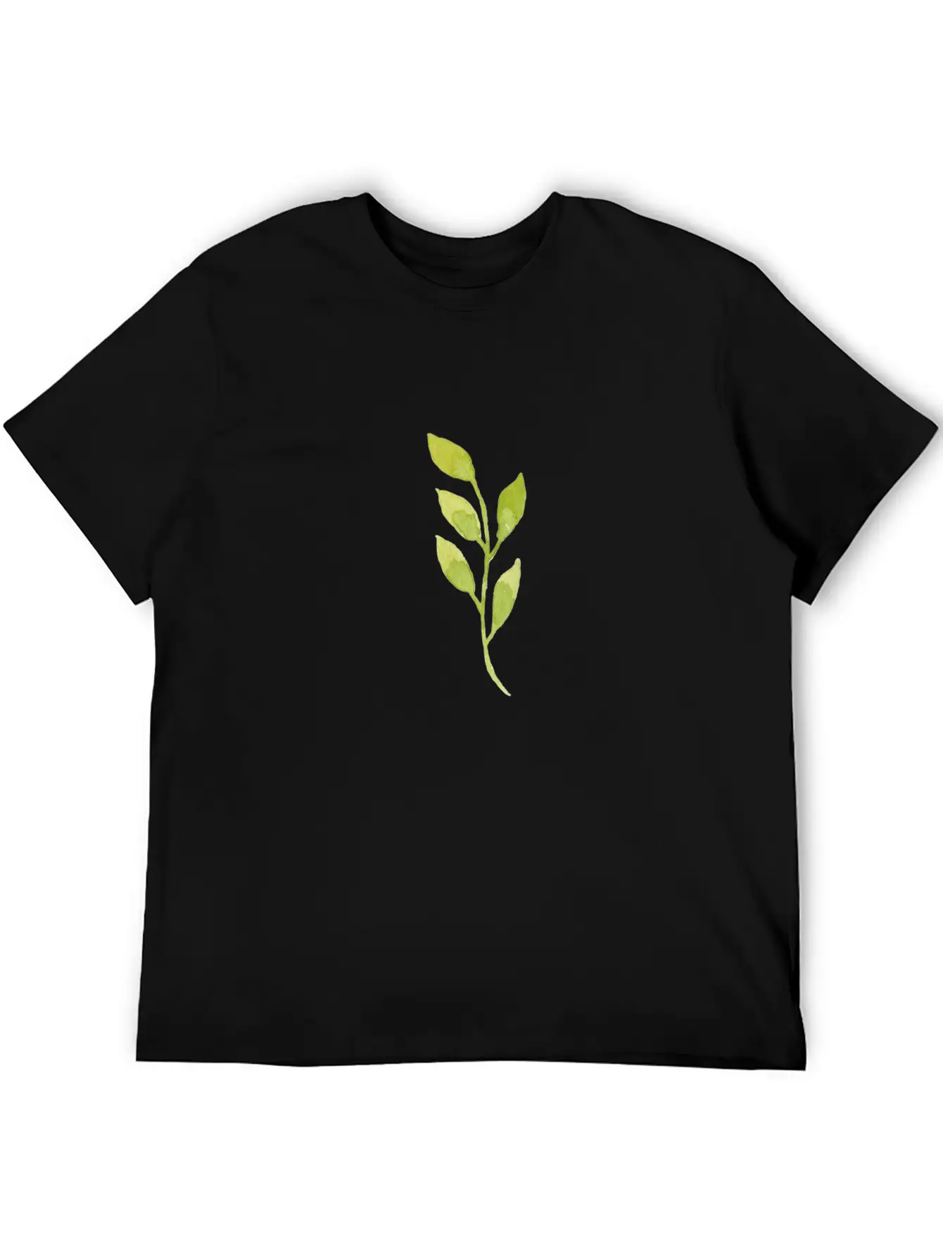 Watercolor Green Leaf Lightweight Cotton T-Shirt – Daily Comfort Graphic Shirt