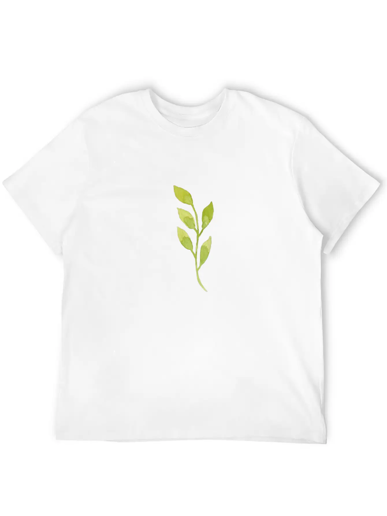 Watercolor Green Leaf Lightweight Cotton T-Shirt – Daily Comfort Graphic Shirt