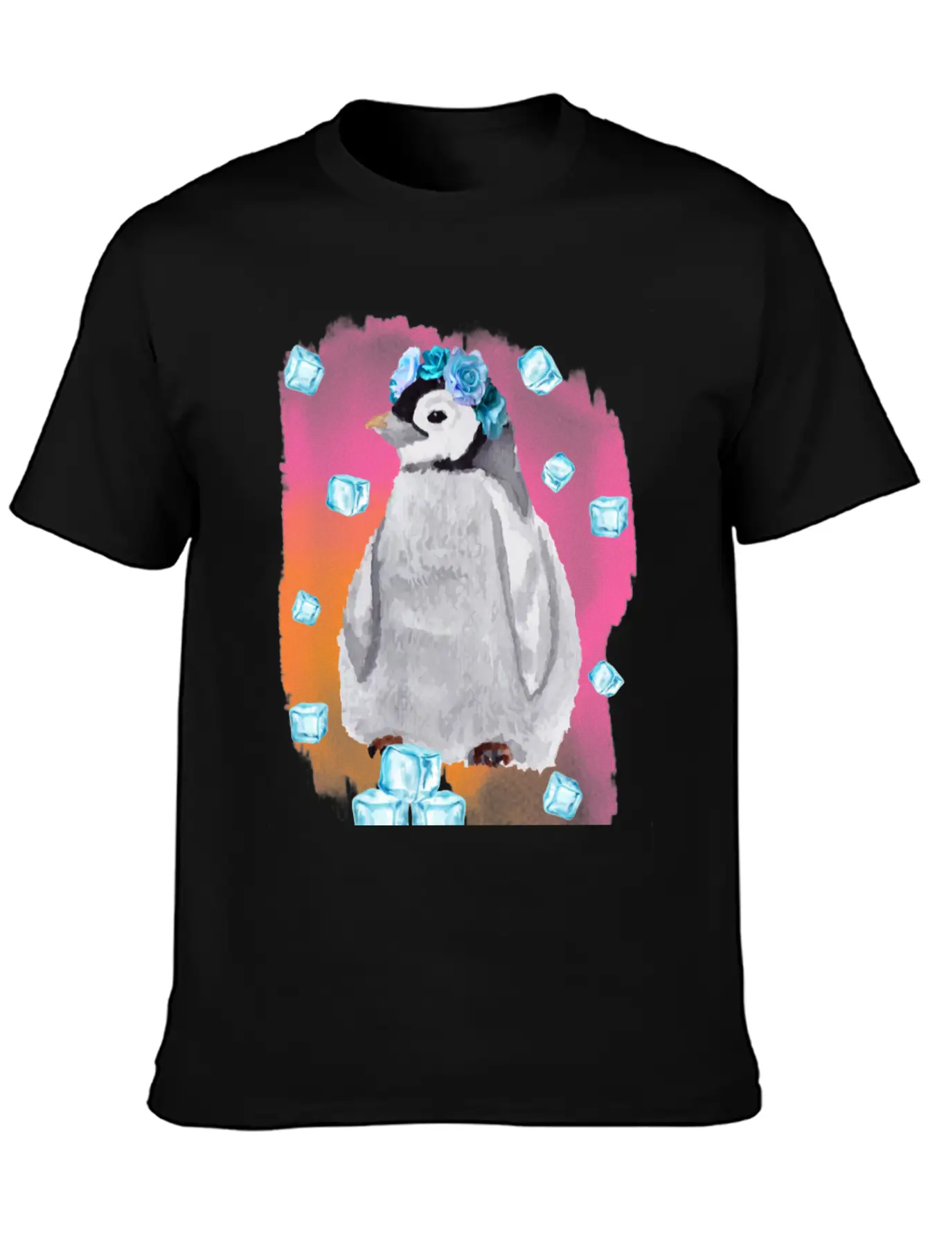 Watercolor Penguin Lightweight Cotton T-Shirt – Daily Comfort Graphic Shirt