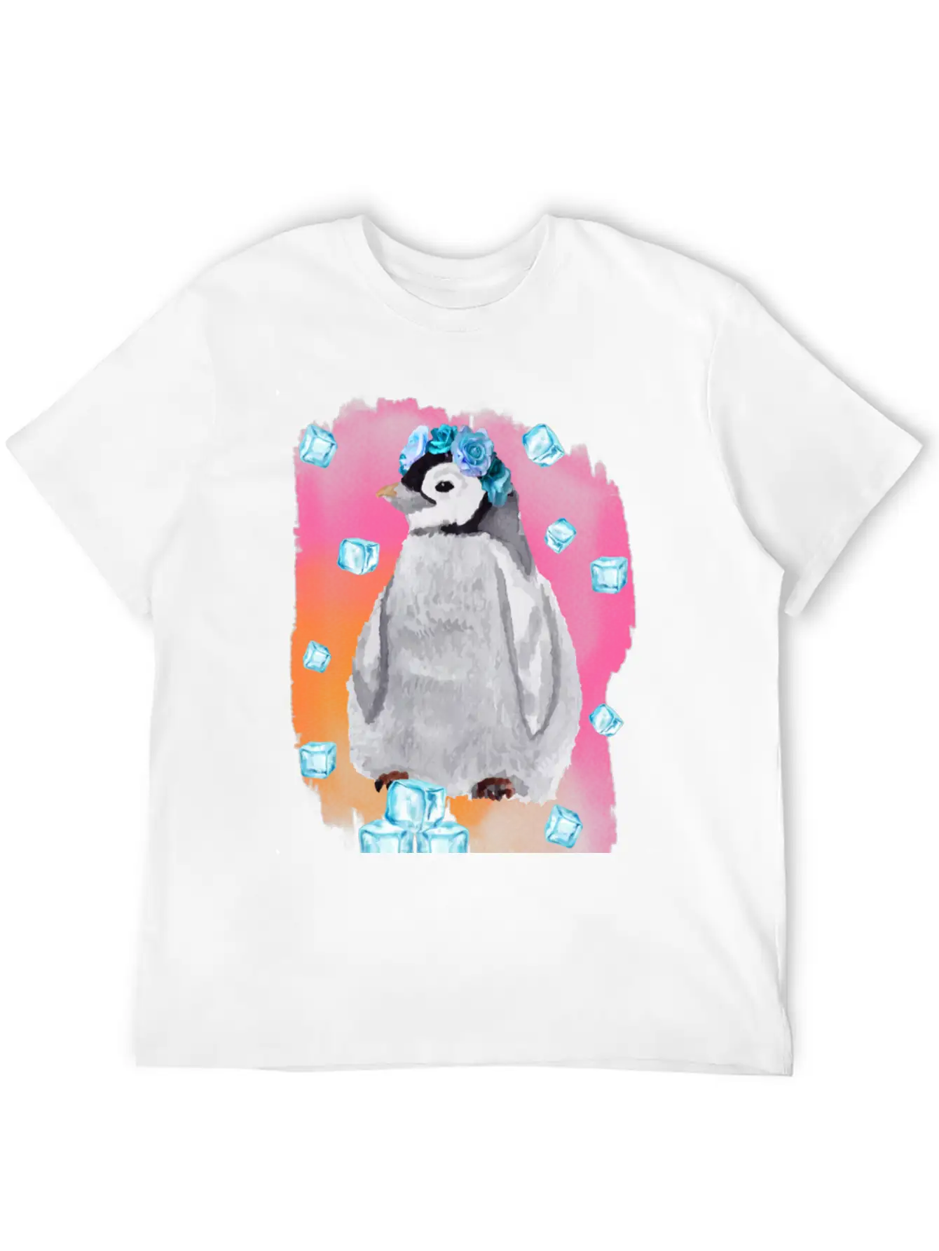 Watercolor Penguin Lightweight Cotton T-Shirt – Daily Comfort Graphic Shirt