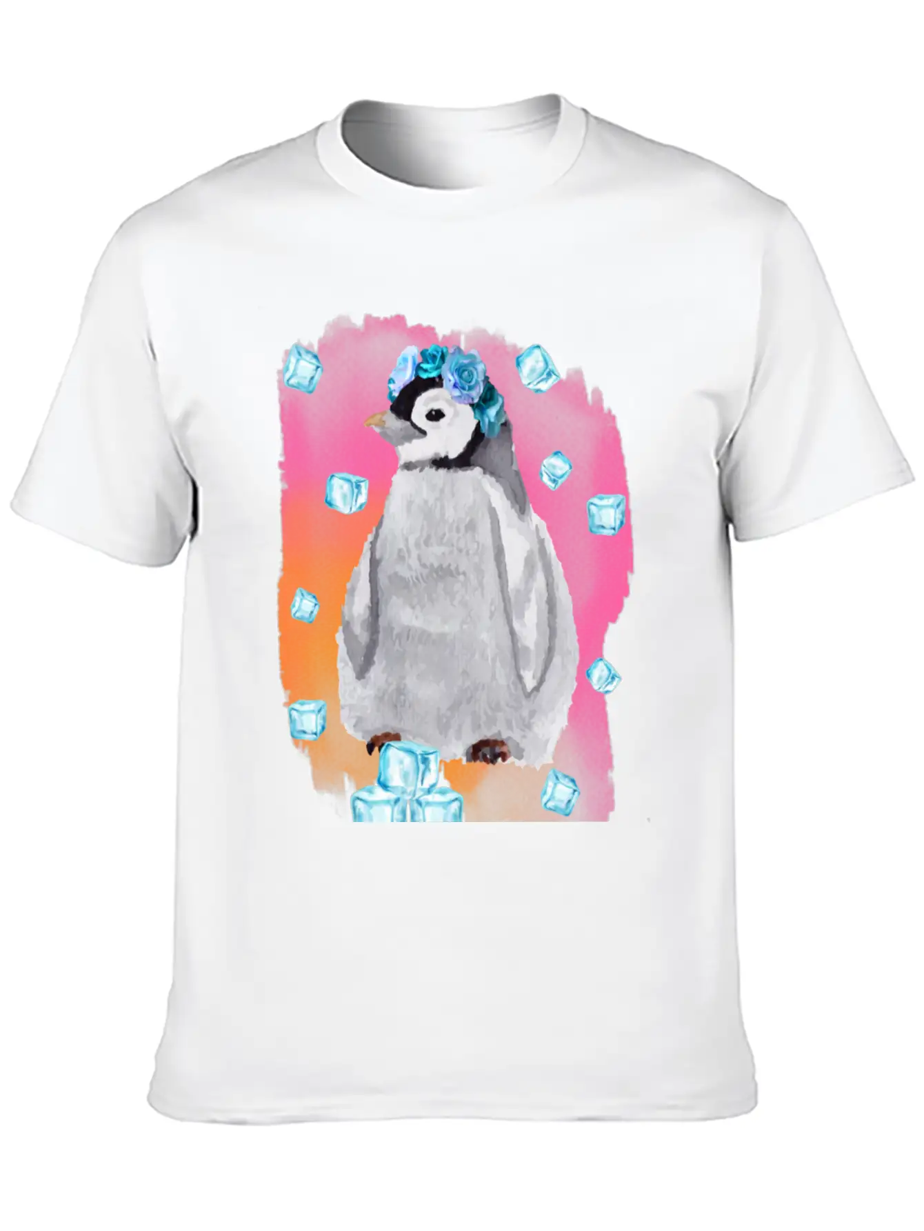 Watercolor Penguin Lightweight Cotton T-Shirt – Daily Comfort Graphic Shirt