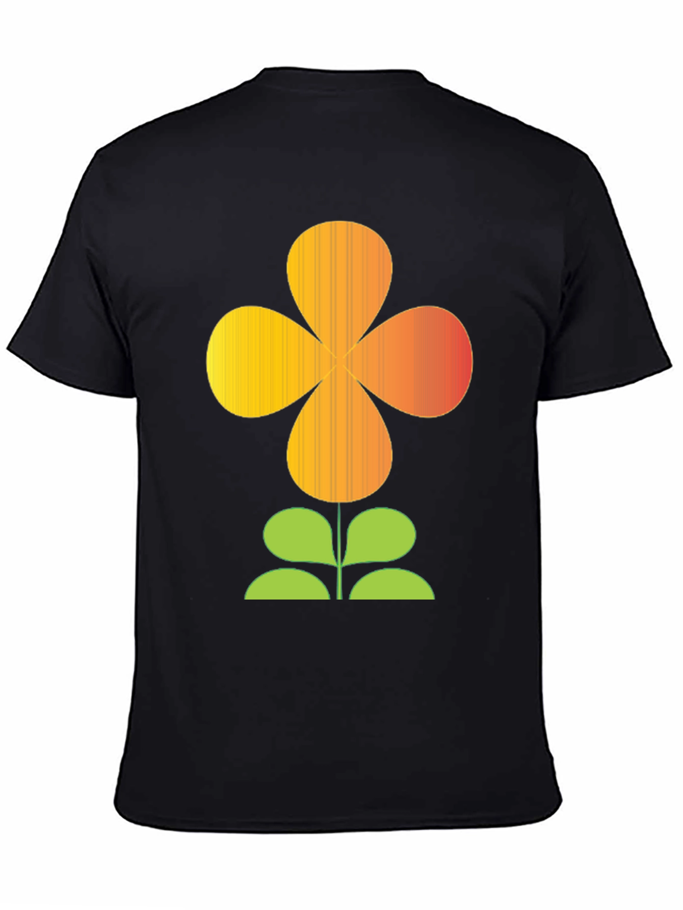 Retro Flower Power Graphic T-Shirt - Black