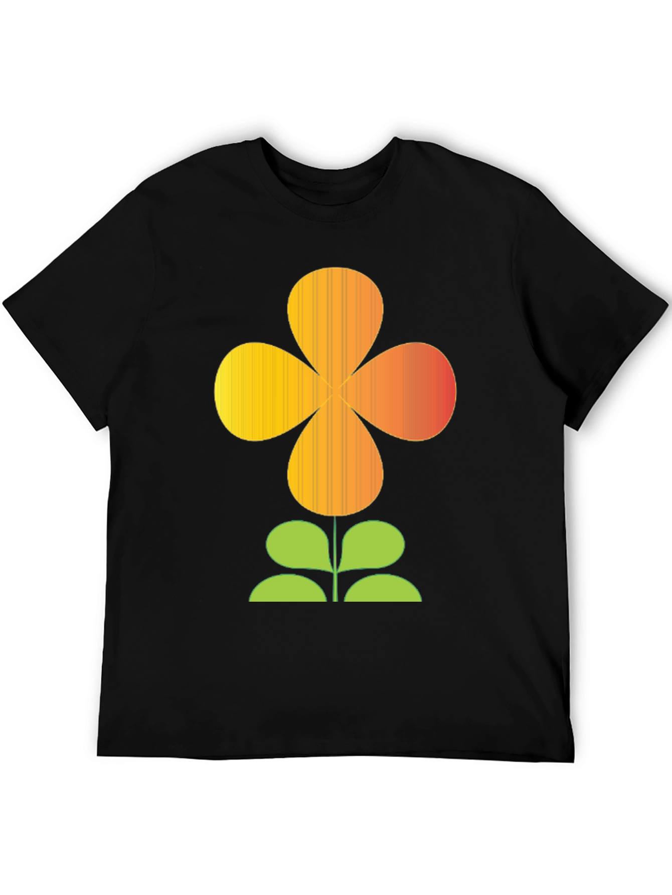 Retro Flower Power Graphic T-Shirt - Black