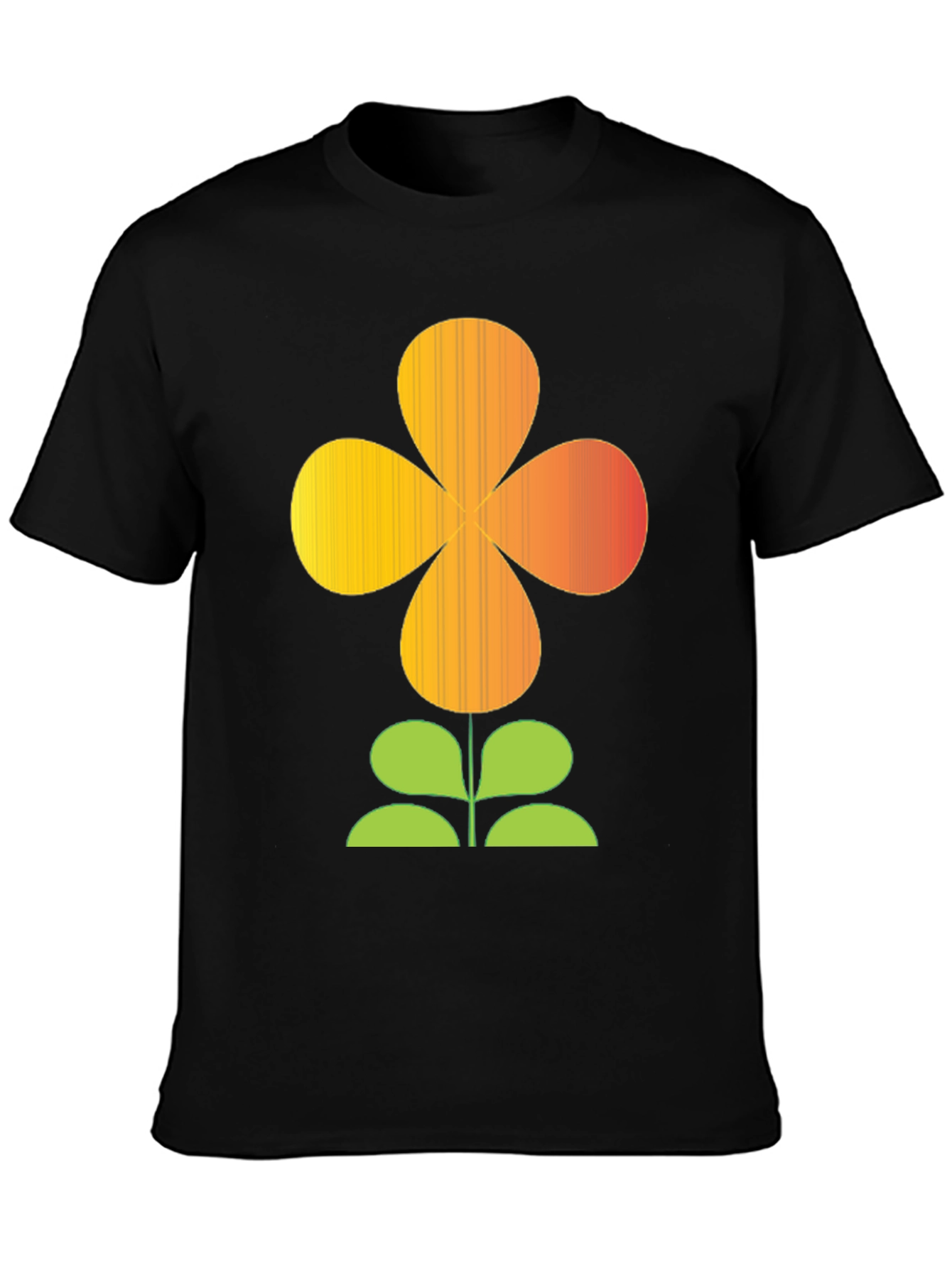 Retro Flower Power Graphic T-Shirt - Black