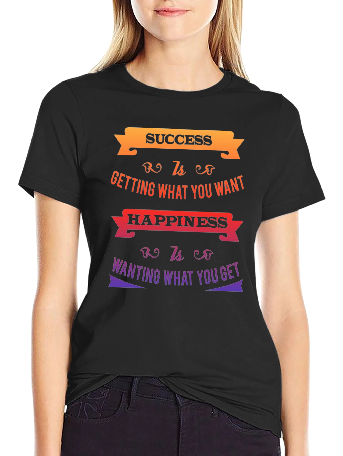 Success & Happiness Graphic T-Shirt - Motivational Quote