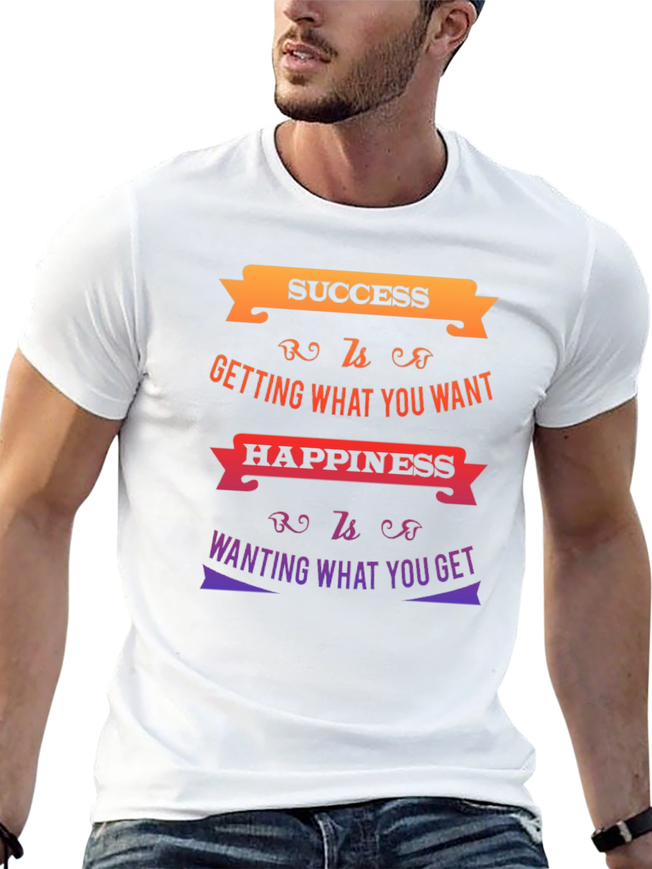 Success & Happiness Graphic T-Shirt - Motivational Quote
