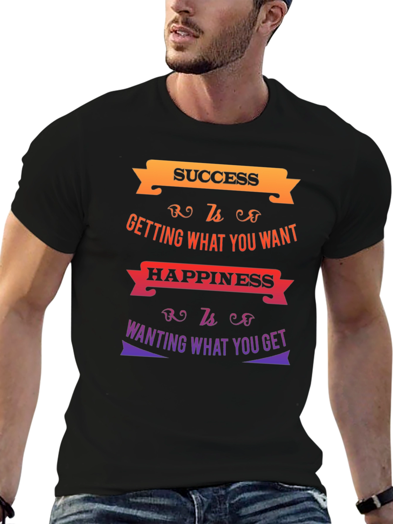 Success & Happiness Graphic T-Shirt - Motivational Quote