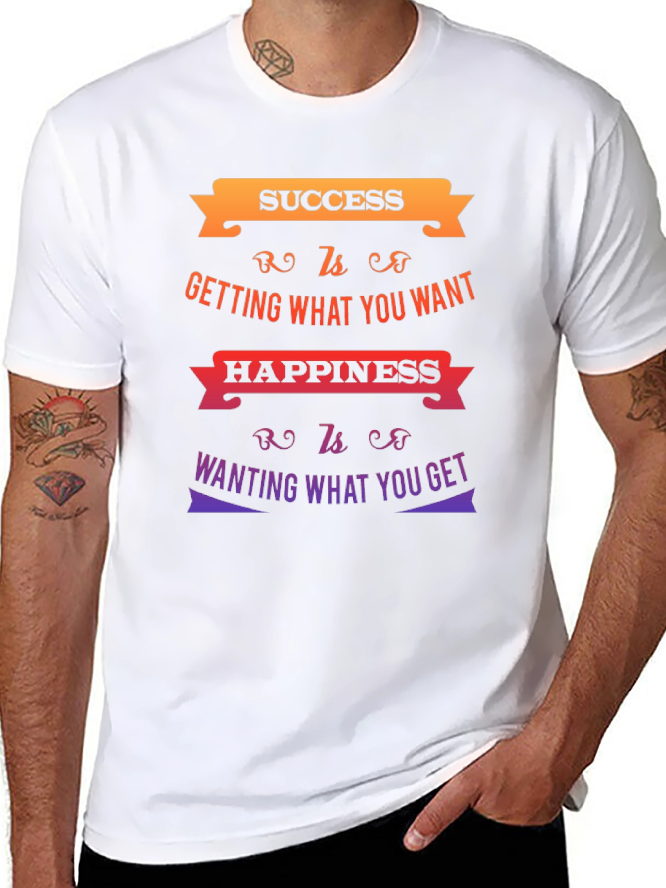 Success & Happiness Graphic T-Shirt - Motivational Quote