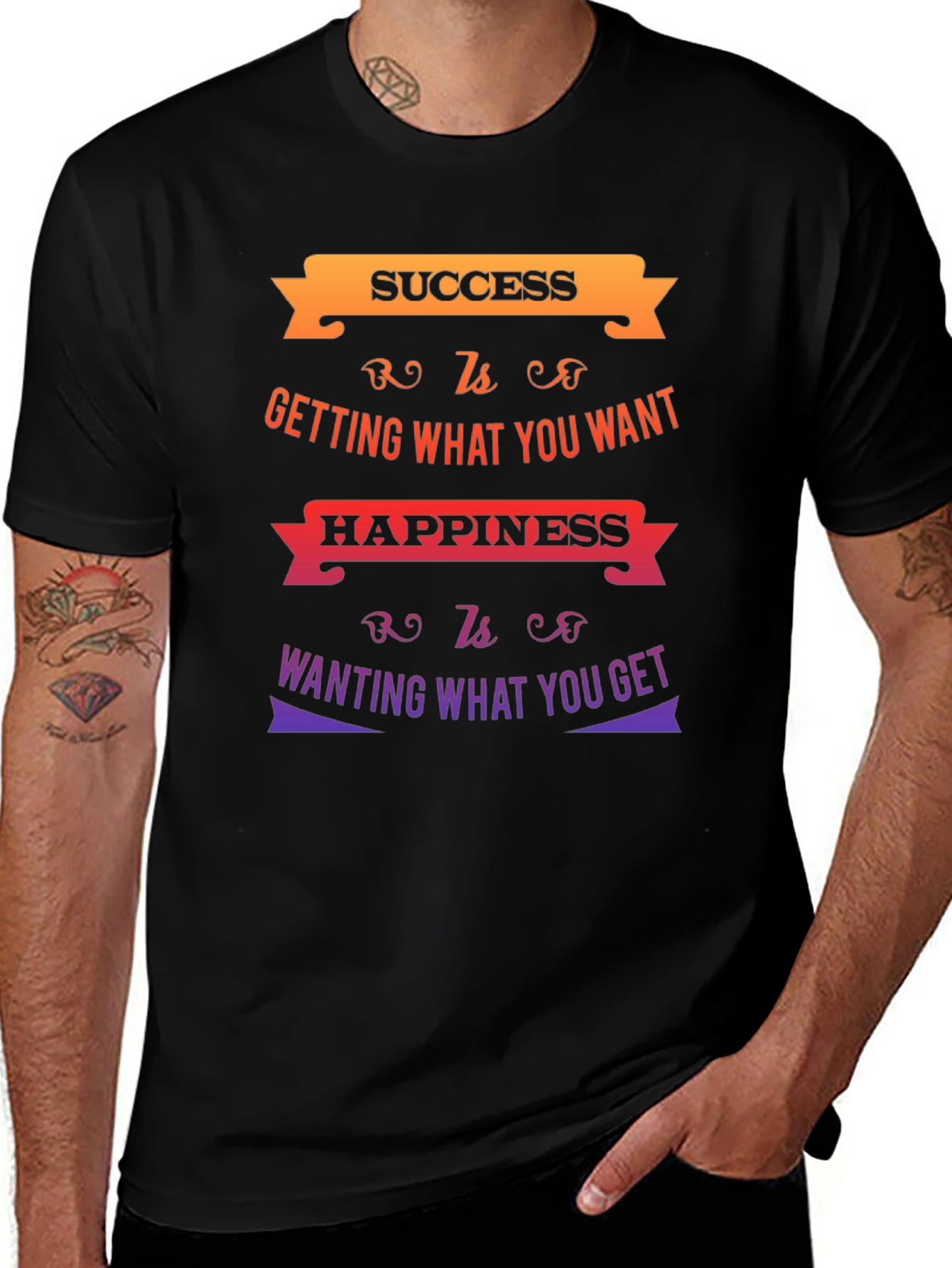 Success & Happiness Graphic T-Shirt - Motivational Quote