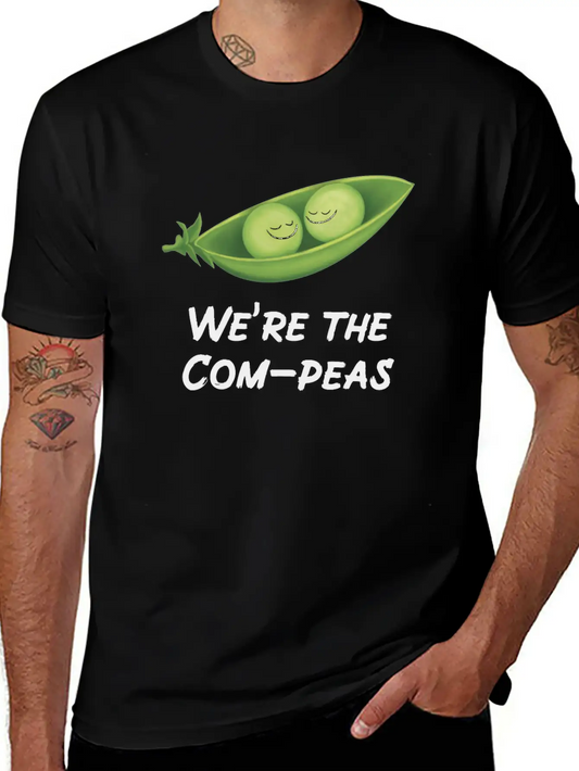 We’re The Com-peas Lightweight Cotton T-Shirt – Daily Comfort Graphic Shirt