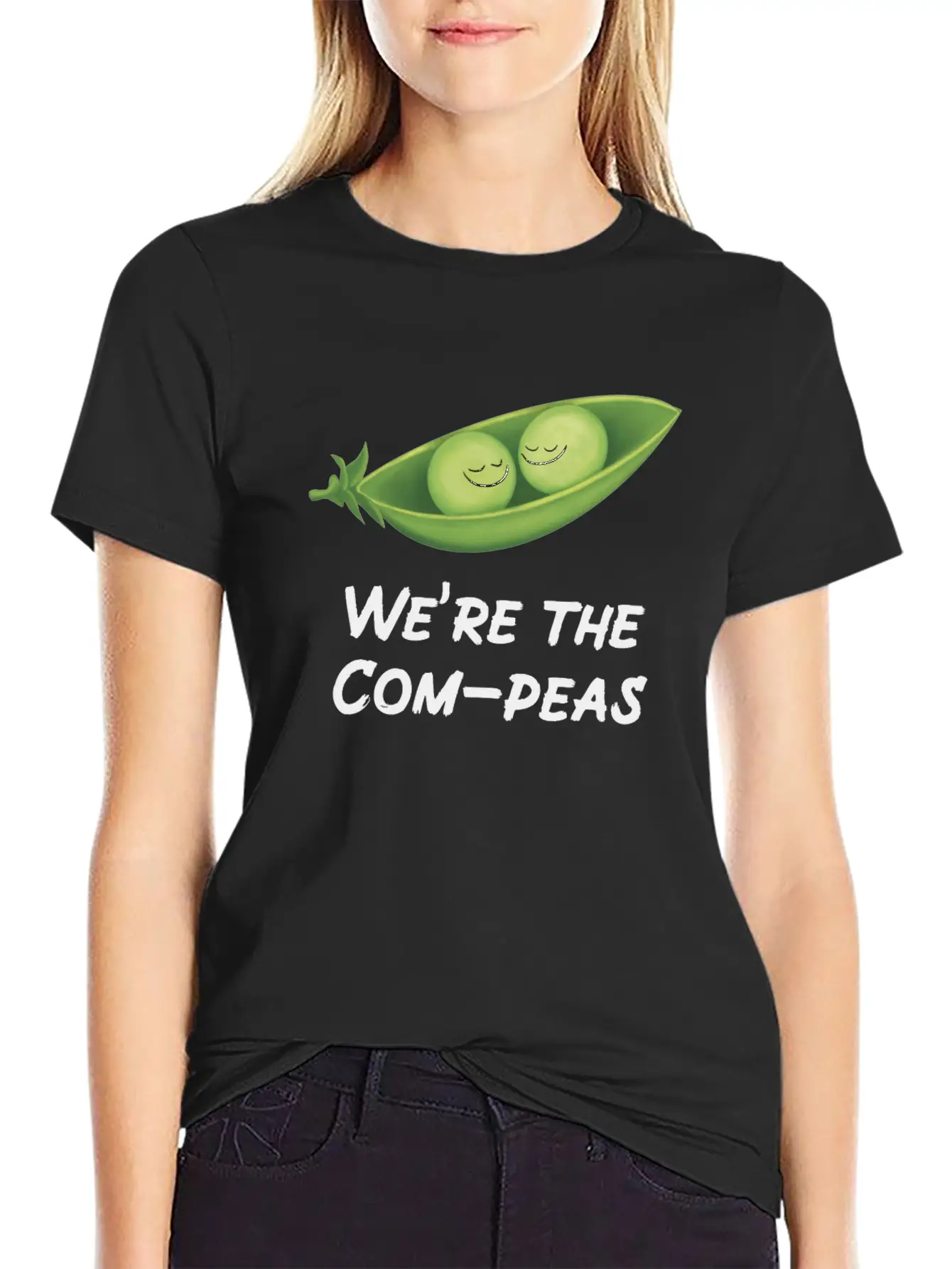 We’re The Com-peas Lightweight Cotton T-Shirt – Daily Comfort Graphic Shirt