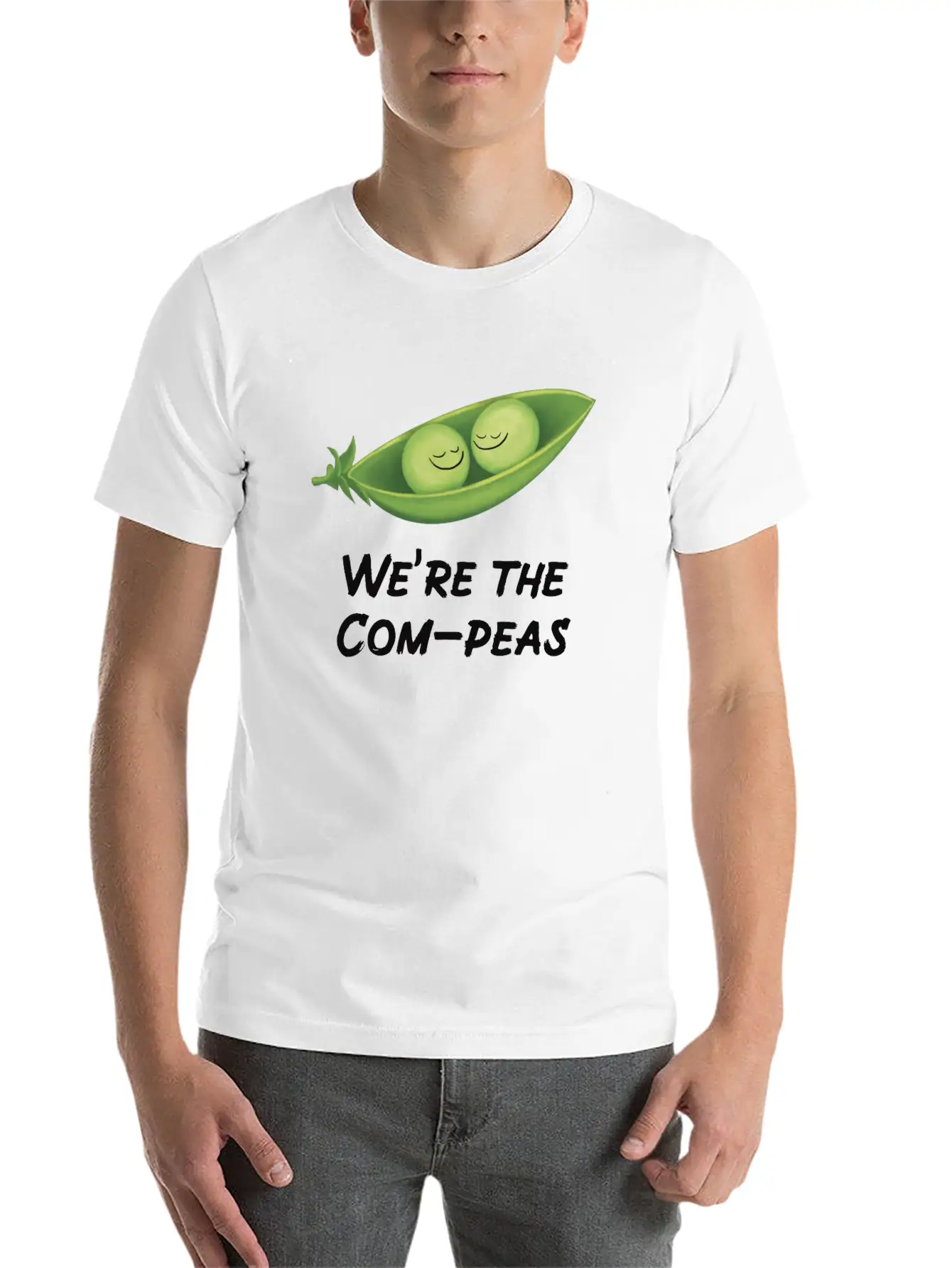 We’re The Com-peas Lightweight Cotton T-Shirt – Daily Comfort Graphic Shirt