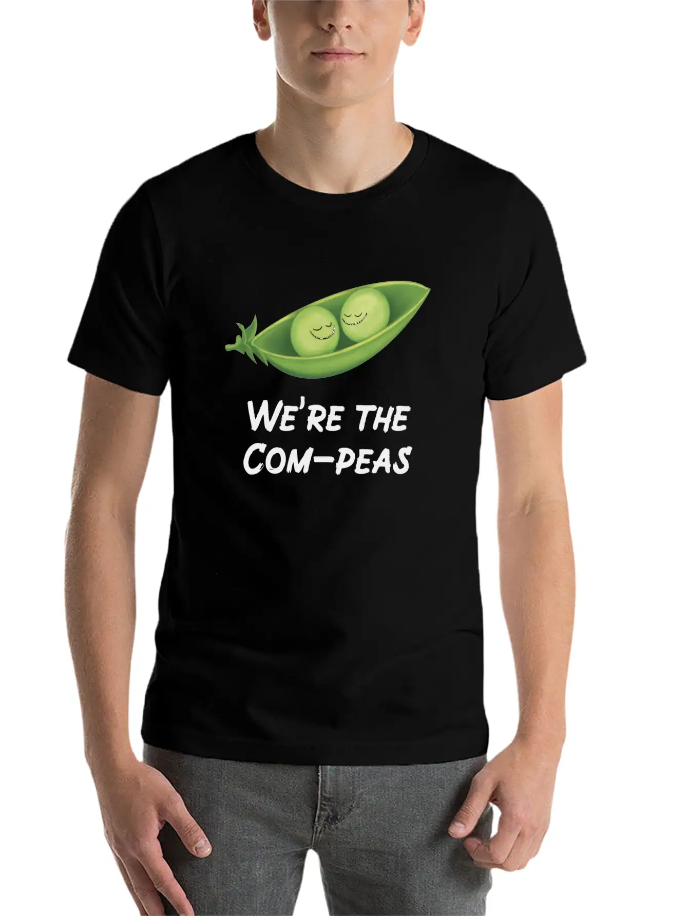 We’re The Com-peas Lightweight Cotton T-Shirt – Daily Comfort Graphic Shirt