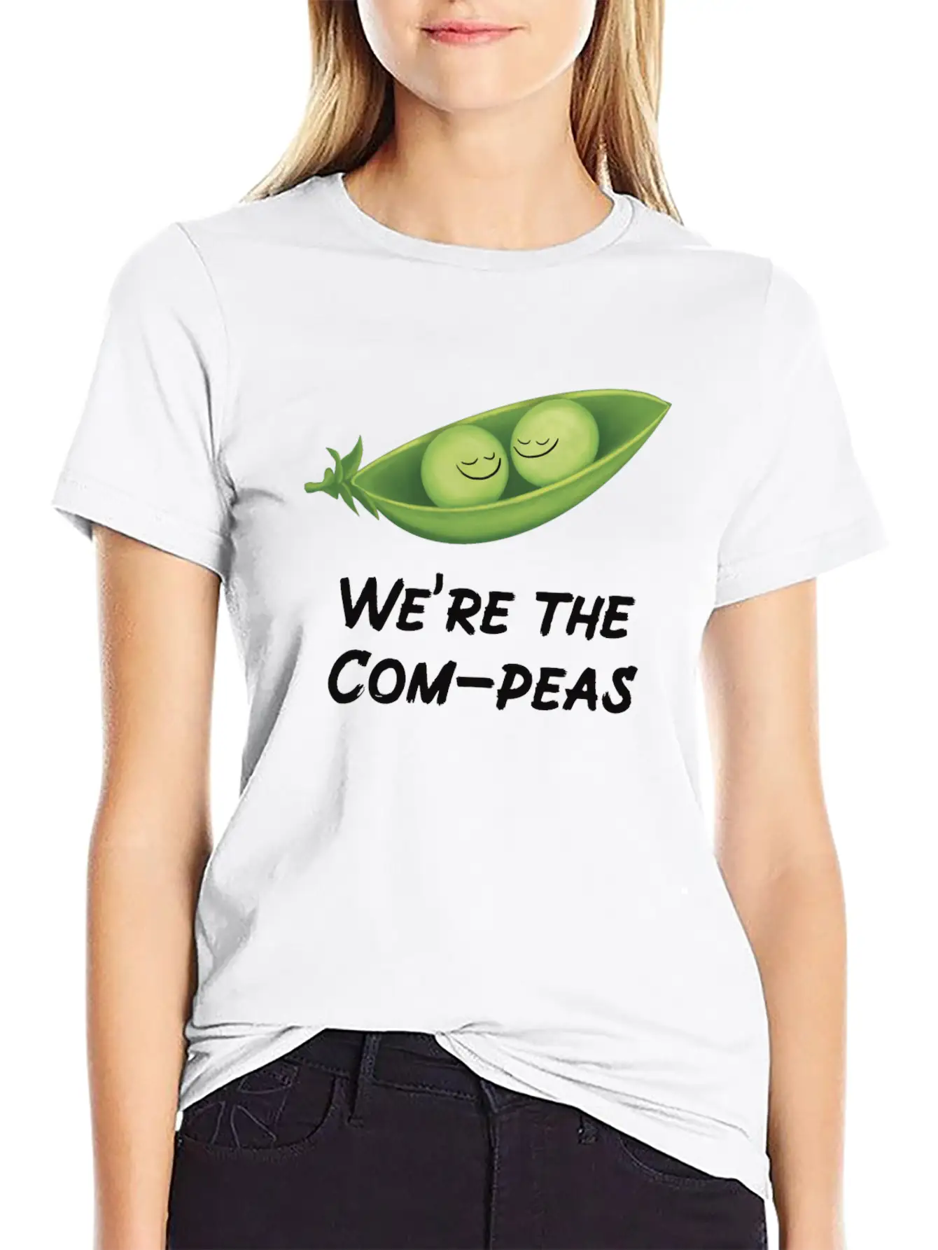 We’re The Com-peas Lightweight Cotton T-Shirt – Daily Comfort Graphic Shirt
