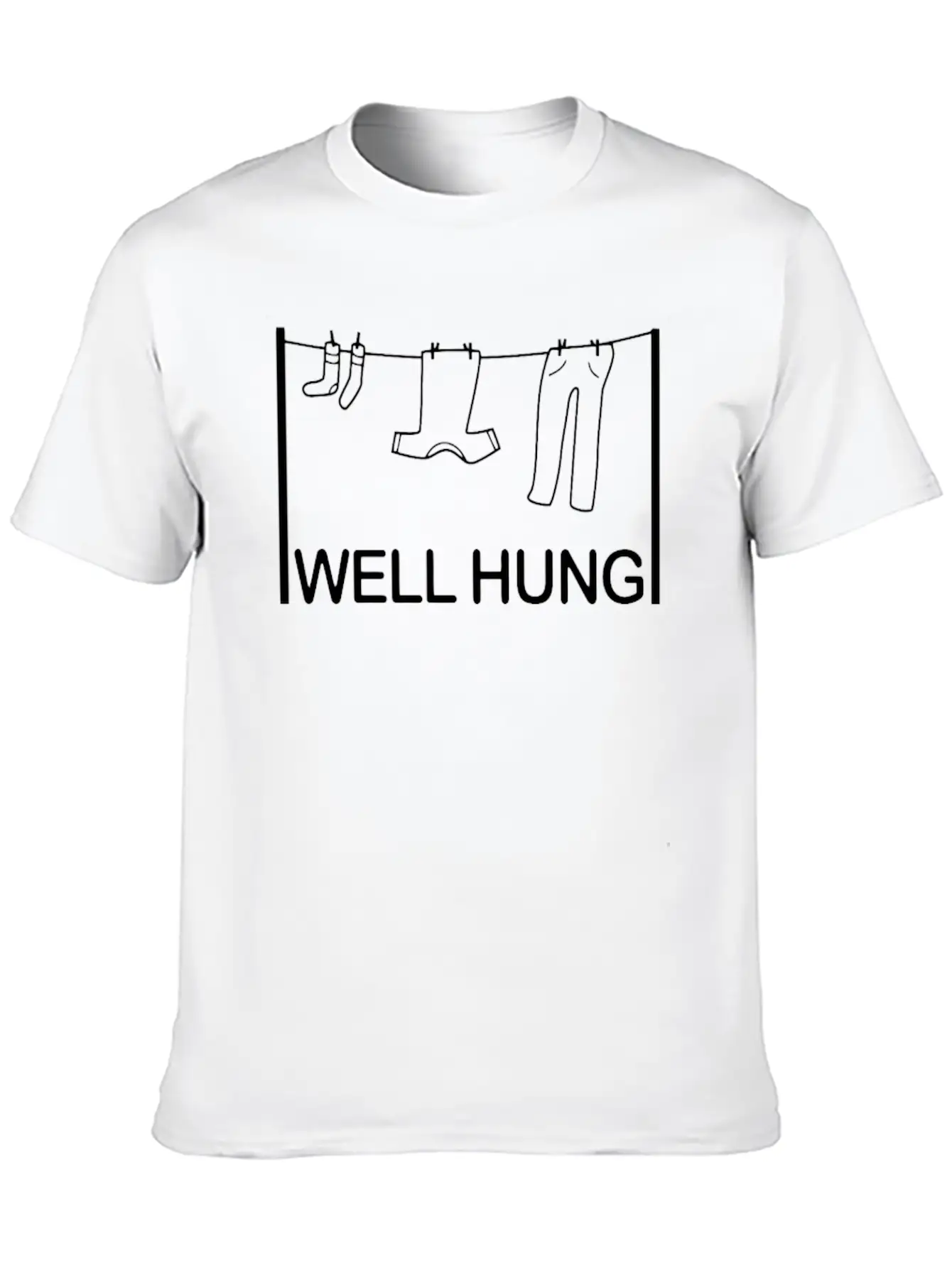 Well Hung Funny T Shirt Lightweight Cotton T-Shirt – Daily Comfort Graphic Shirt