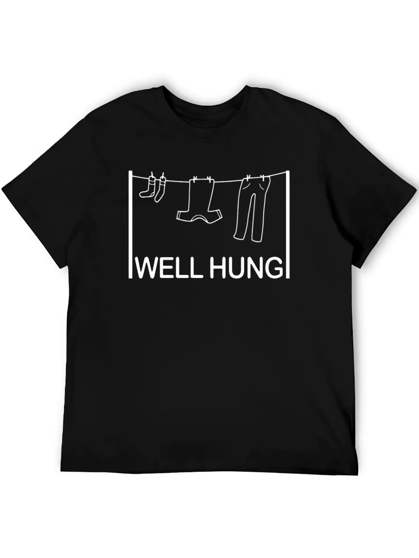 Well Hung Funny T Shirt Lightweight Cotton T-Shirt – Daily Comfort Graphic Shirt