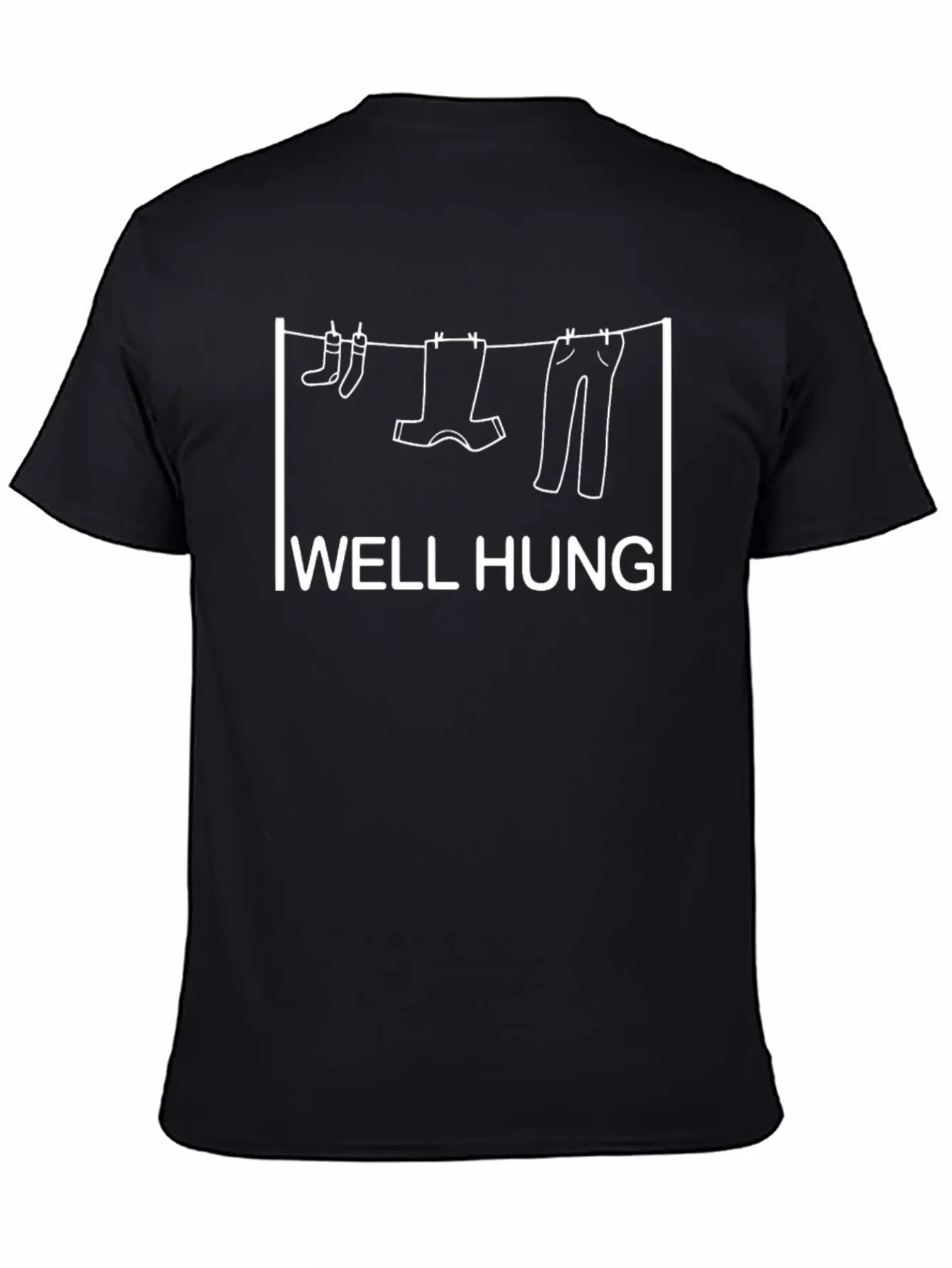 Well Hung Funny T Shirt Lightweight Cotton T-Shirt – Daily Comfort Graphic Shirt