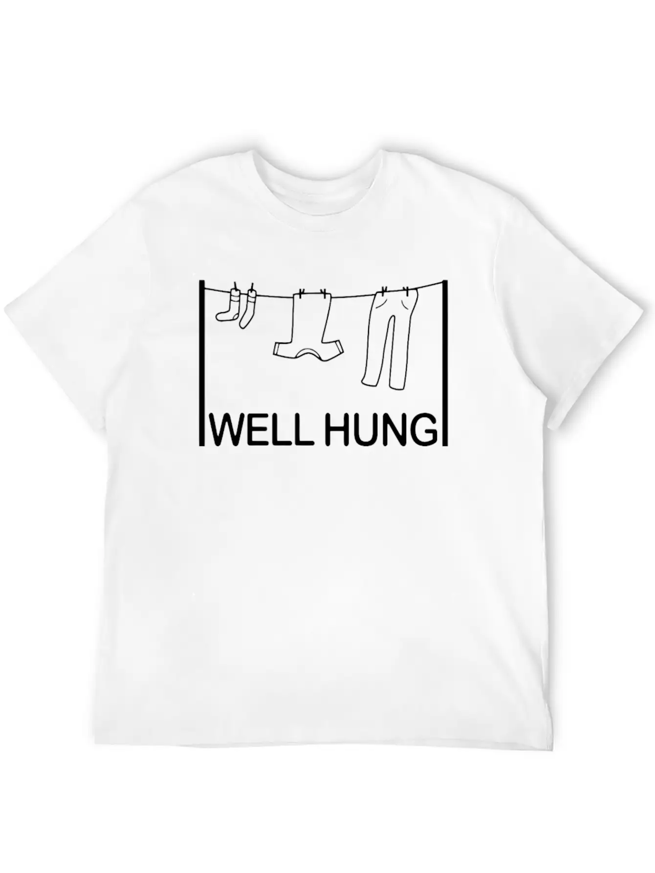 Well Hung Funny T Shirt Lightweight Cotton T-Shirt – Daily Comfort Graphic Shirt
