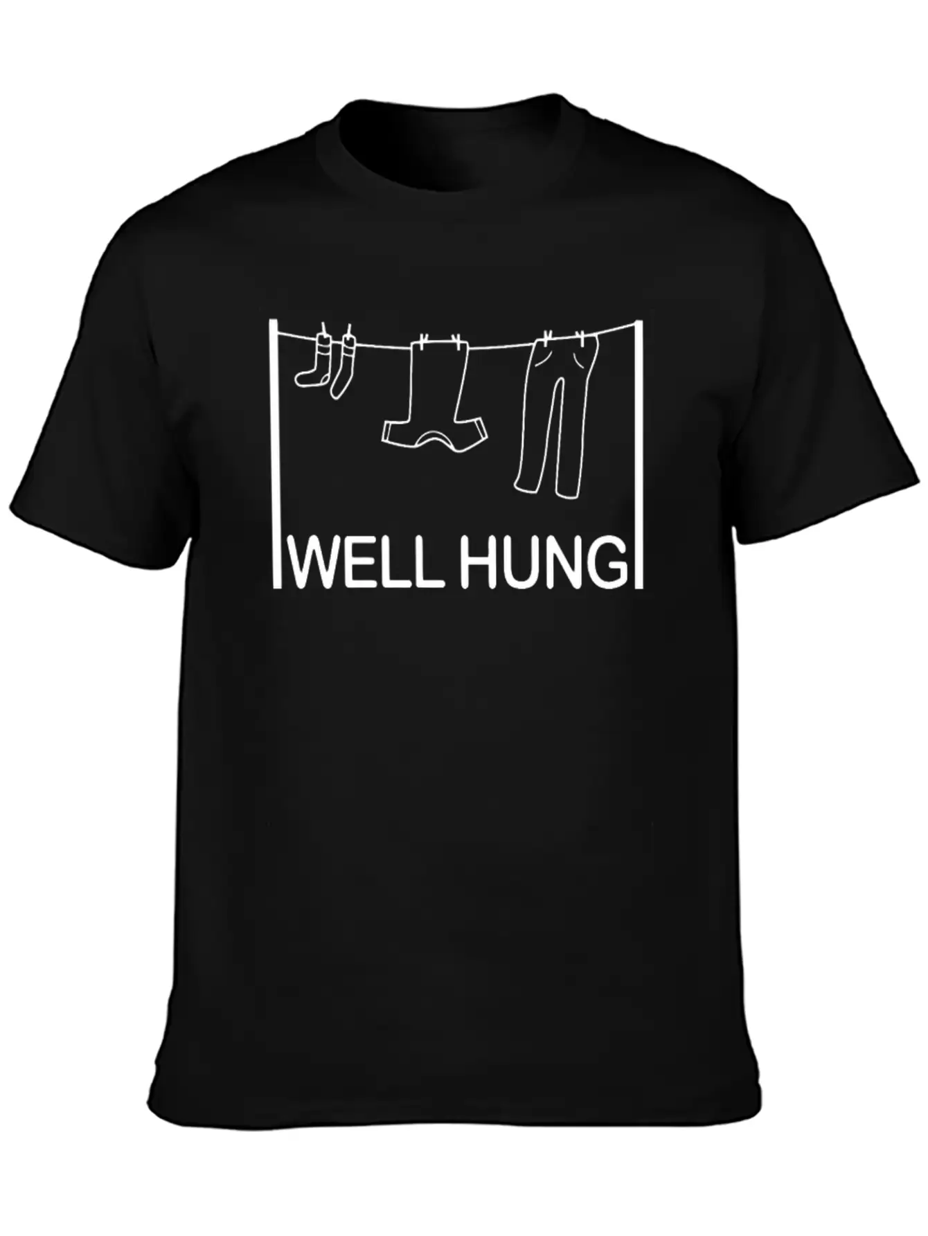 Well Hung Funny T Shirt Lightweight Cotton T-Shirt – Daily Comfort Graphic Shirt