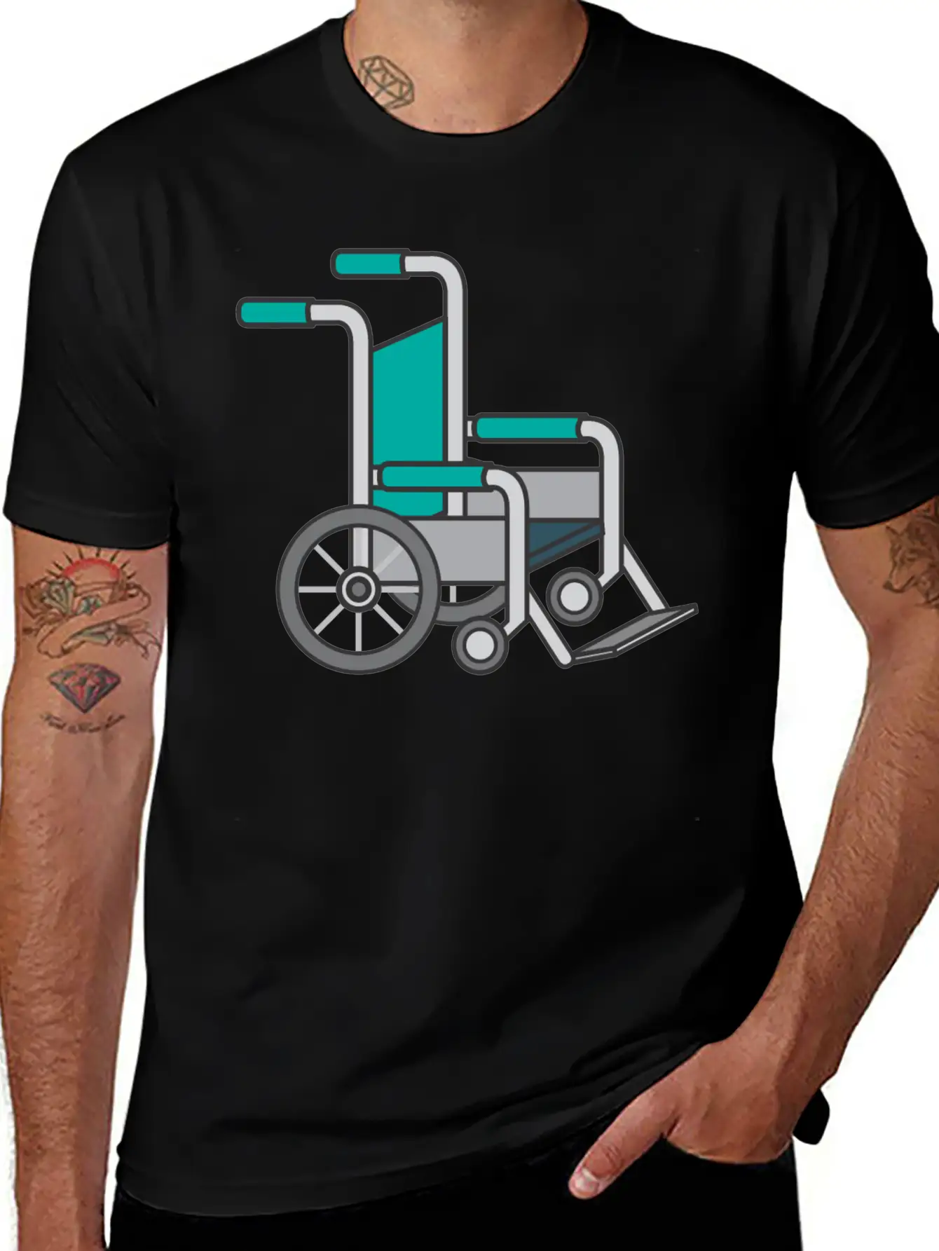 Wheelchair Lightweight Cotton T-Shirt – Daily Comfort Graphic Shirt