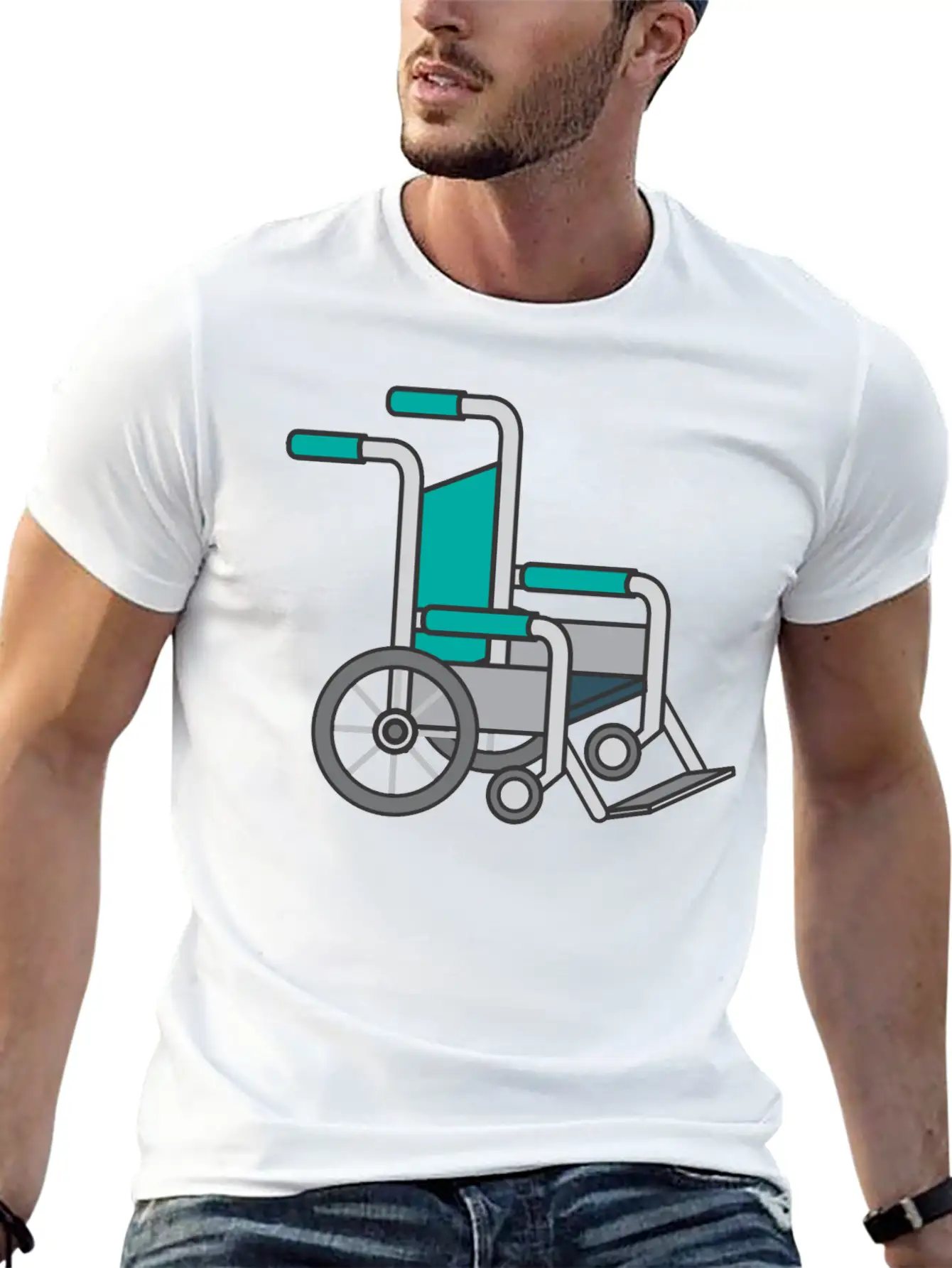 Wheelchair Lightweight Cotton T-Shirt – Daily Comfort Graphic Shirt