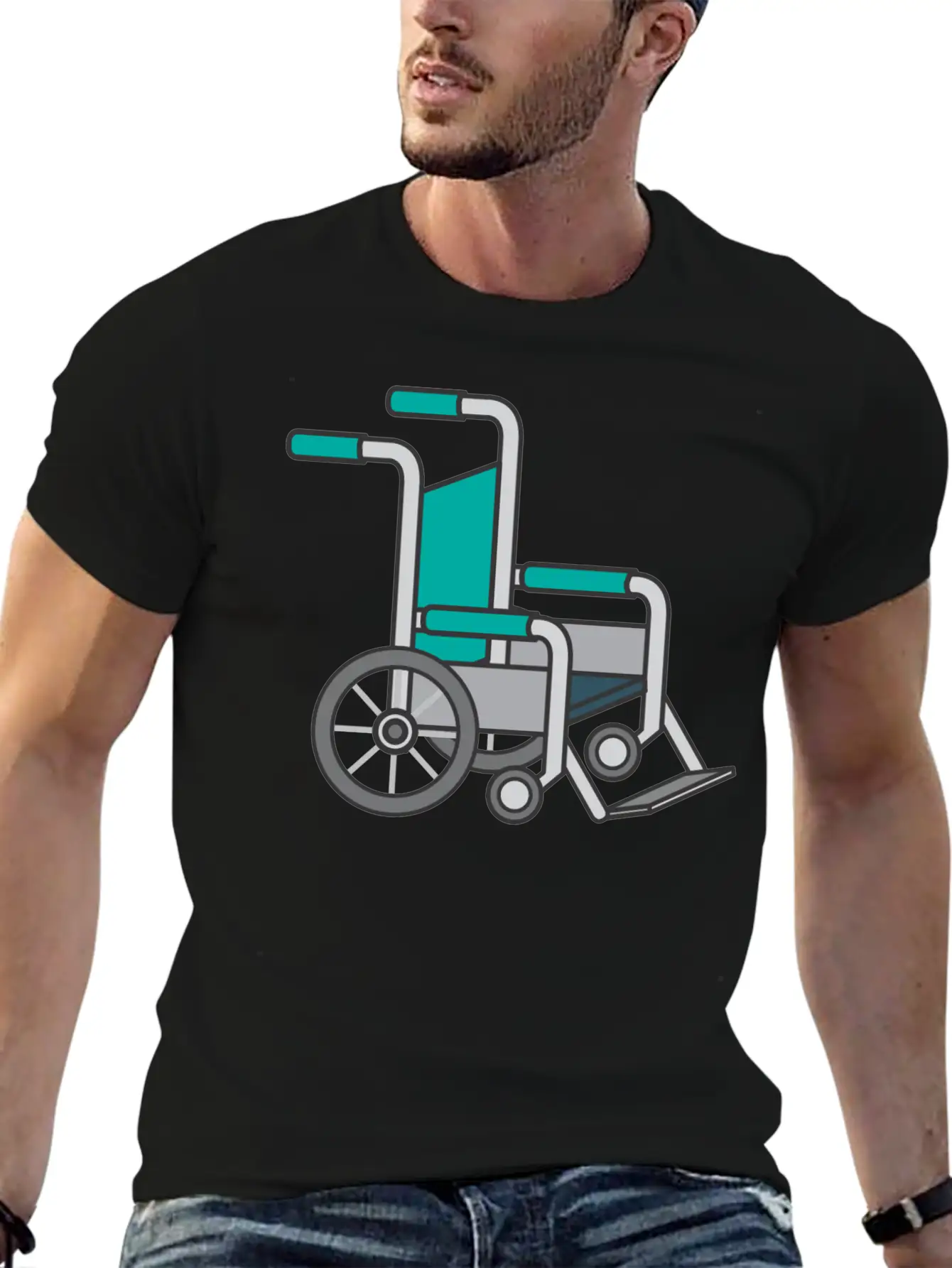 Wheelchair Lightweight Cotton T-Shirt – Daily Comfort Graphic Shirt