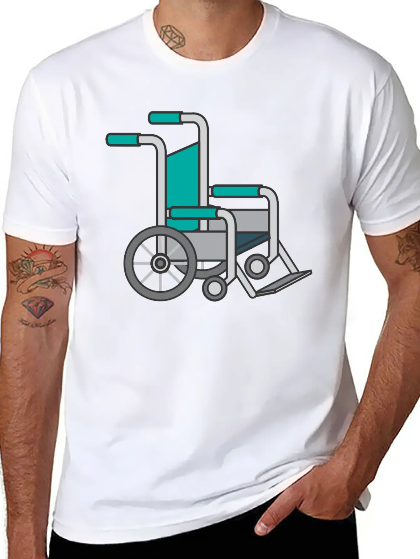 Wheelchair Lightweight Cotton T-Shirt – Daily Comfort Graphic Shirt