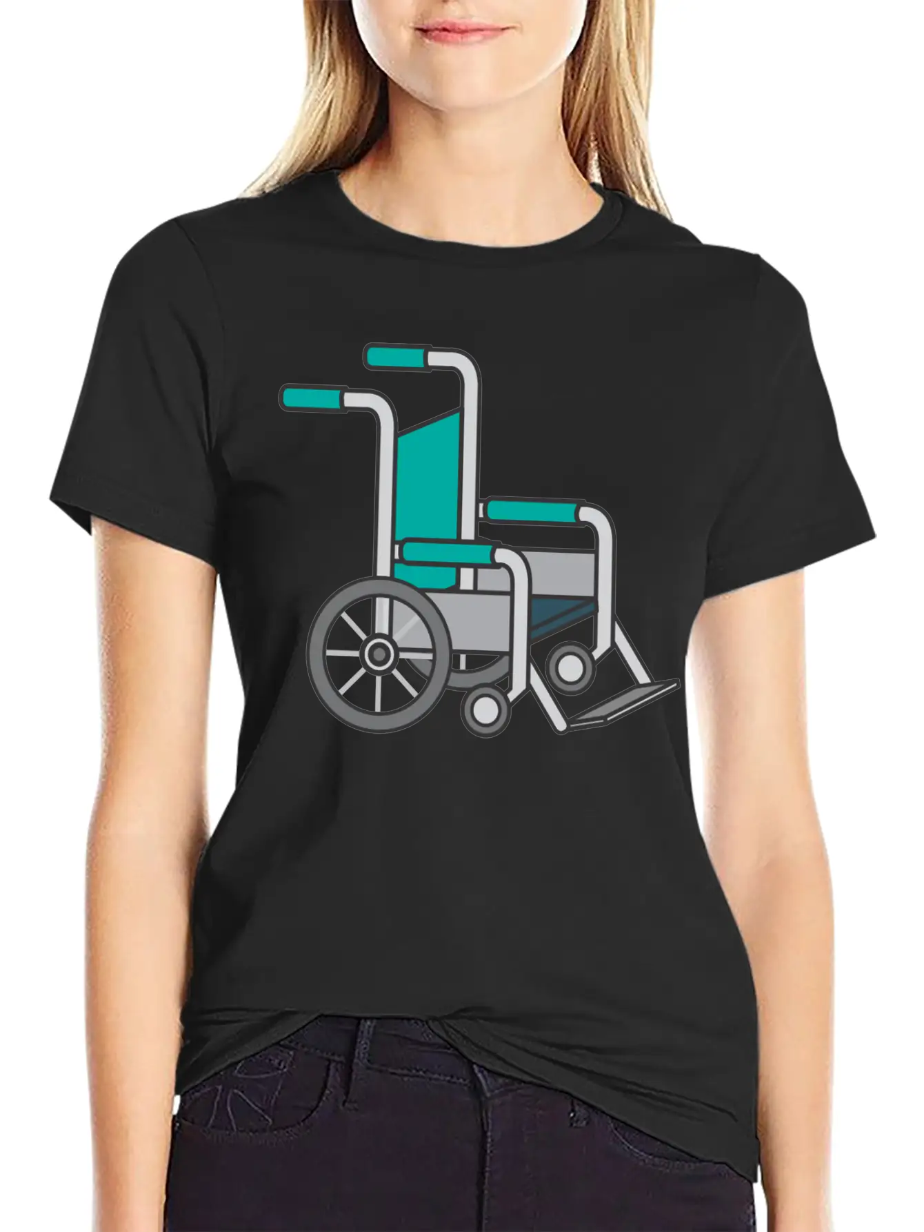 Wheelchair Lightweight Cotton T-Shirt – Daily Comfort Graphic Shirt